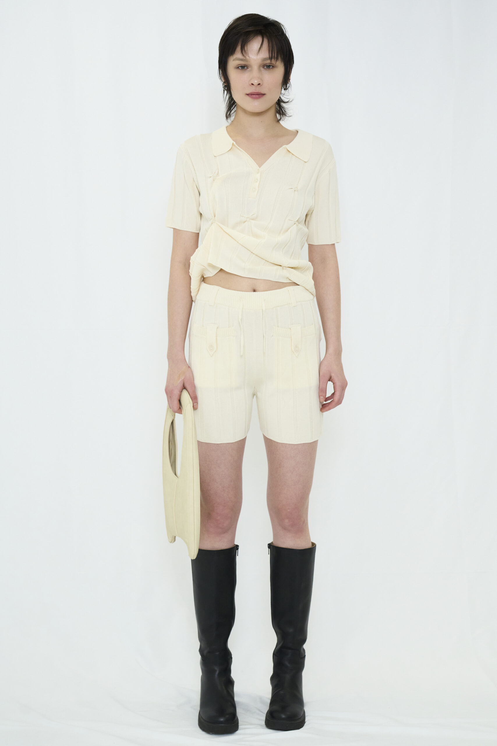 【POP UP】SMOOTH KNIT SHORT PANTS / IVORY