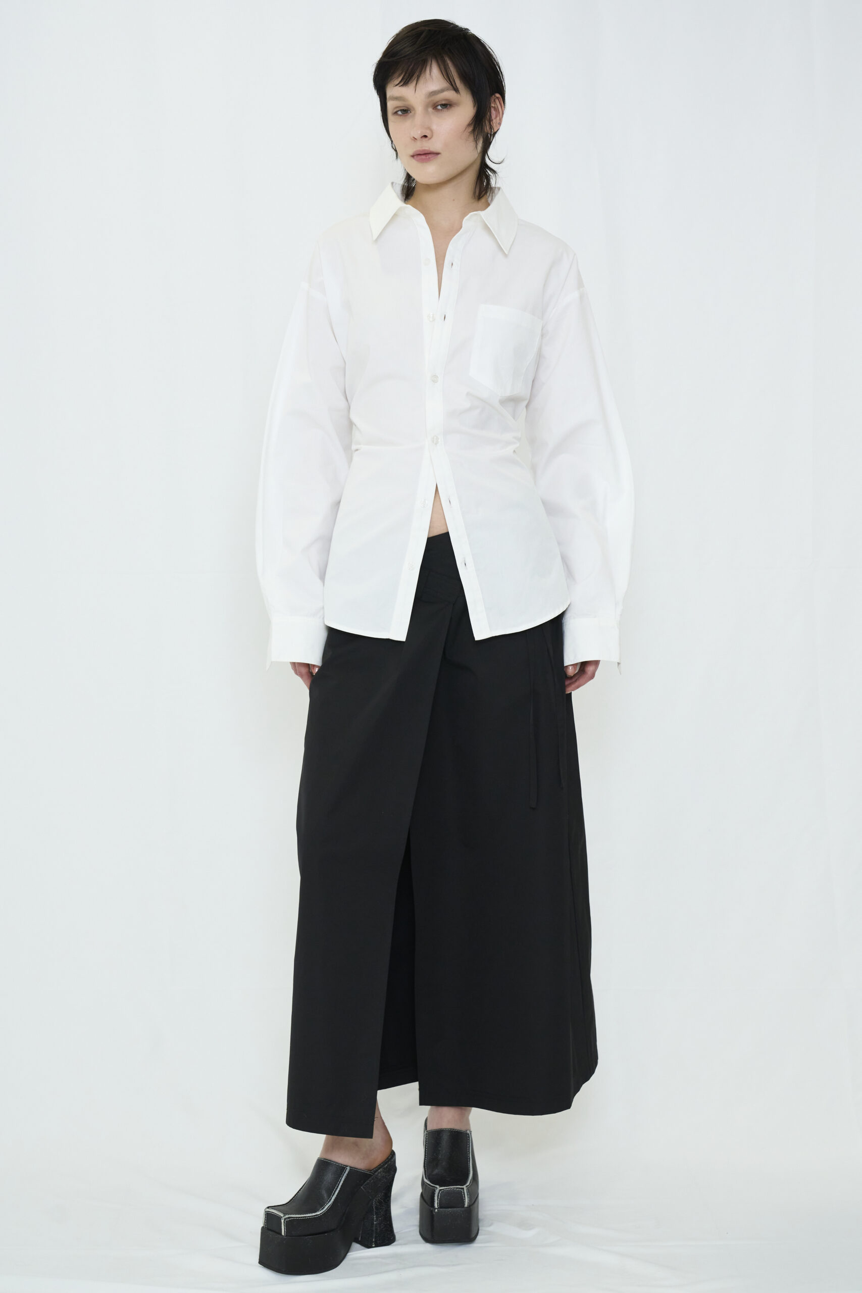 【POP UP】WRAP MAXI SKIRT / BLACK
