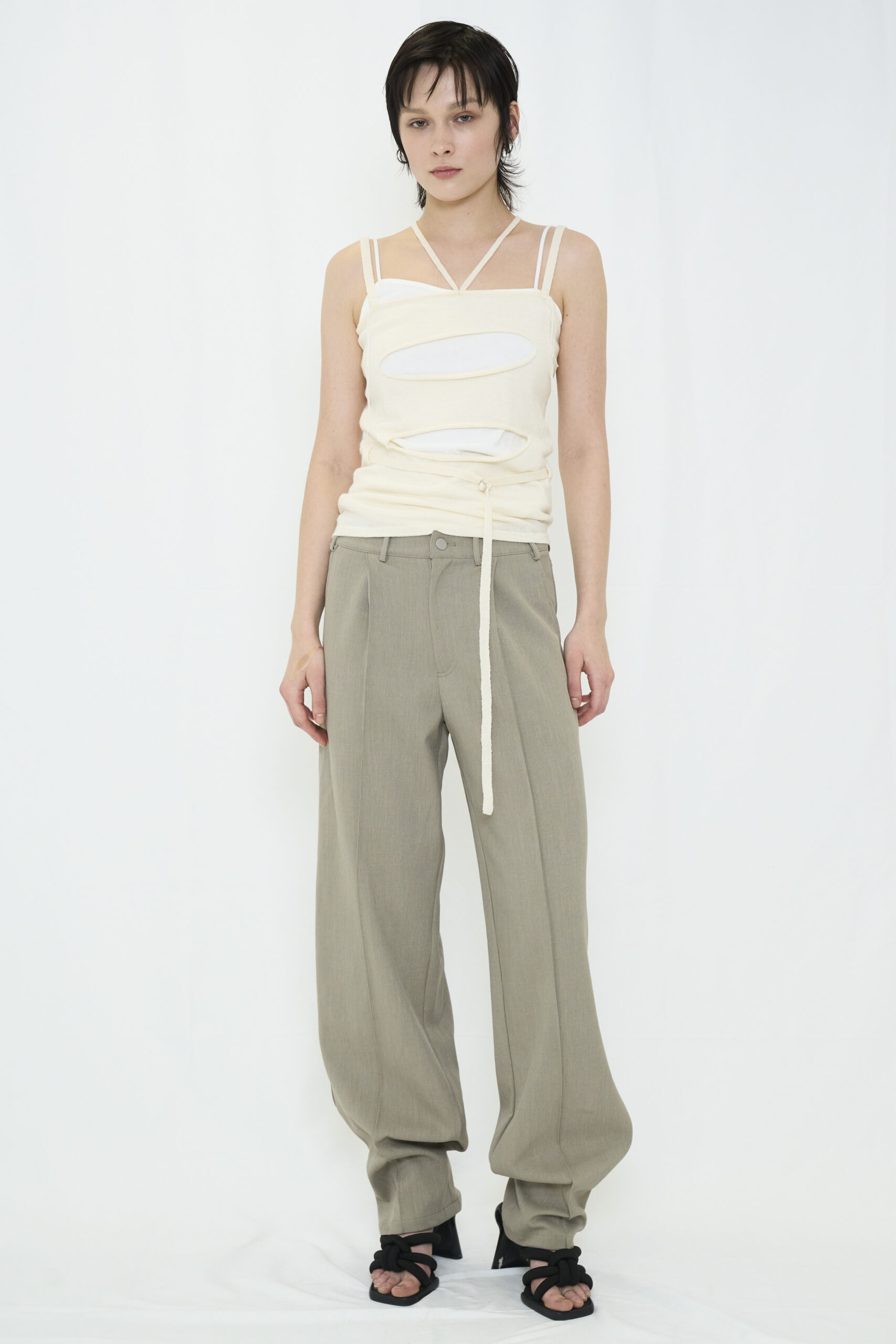 【POP UP】 LAYERED KNIT CAMISOLE / IVORY