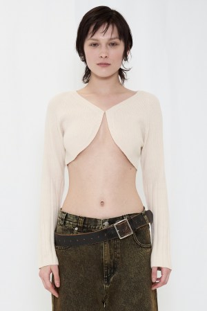 KNIT BOLERO CARDIGAN / IVORY