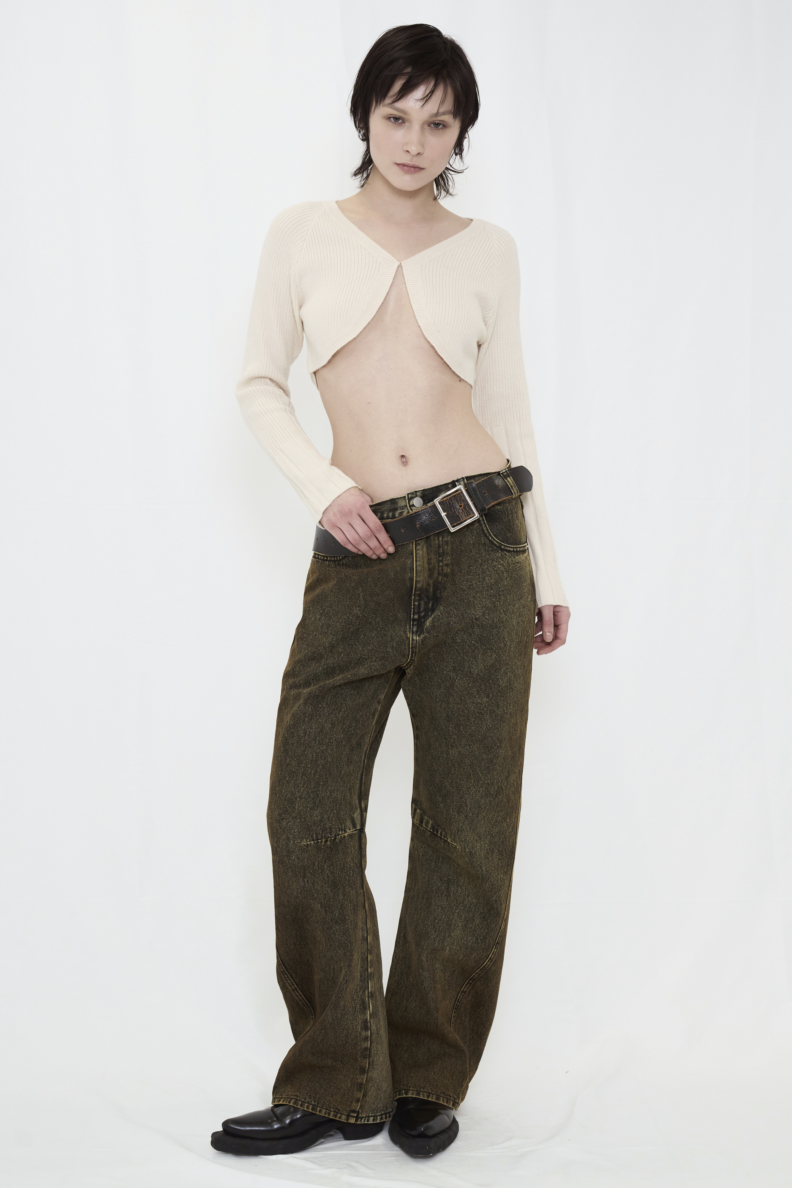 KNIT BOLERO CARDIGAN / IVORY