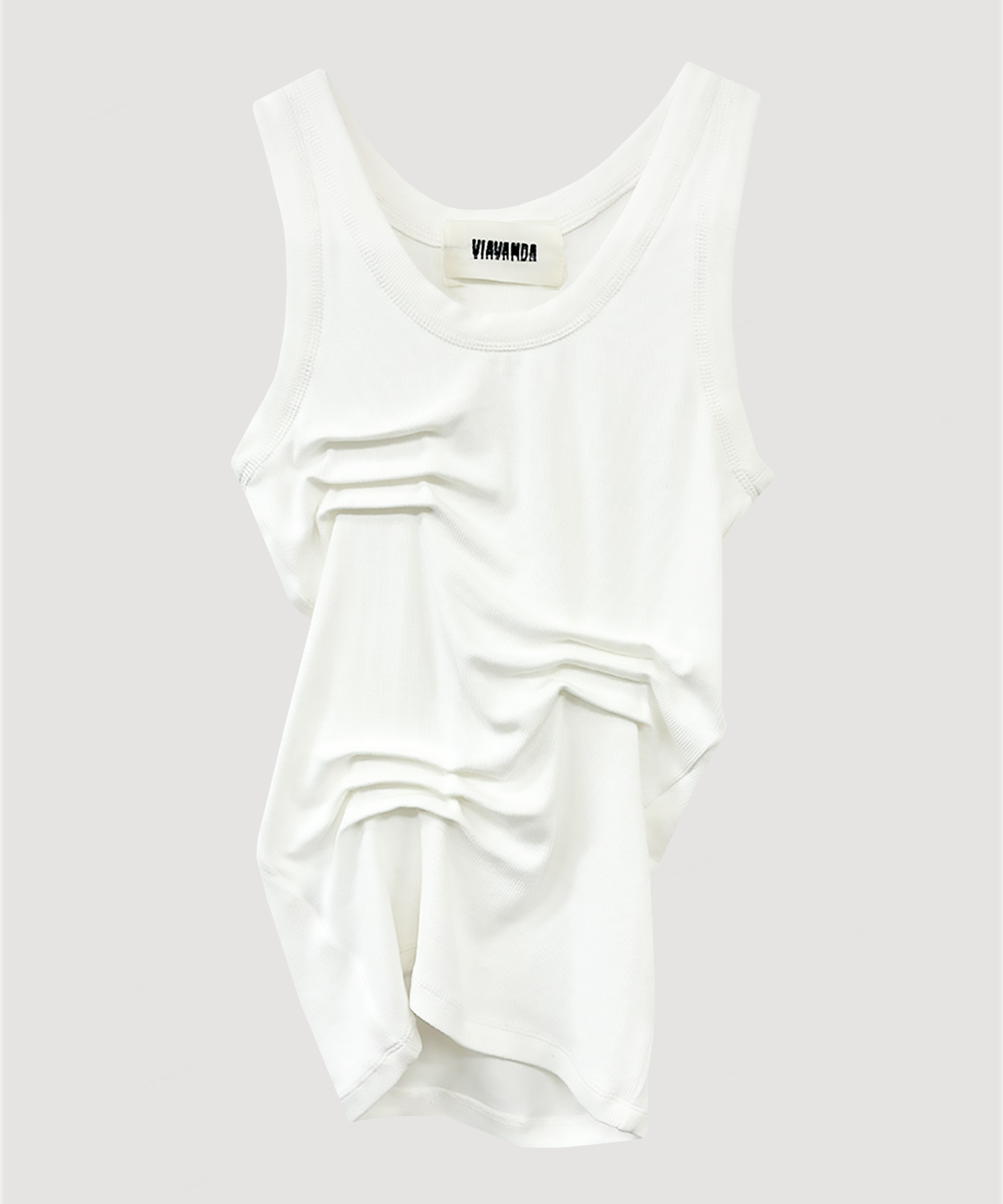 【POP UP】TUCK RIB TANK TOP / WHITE