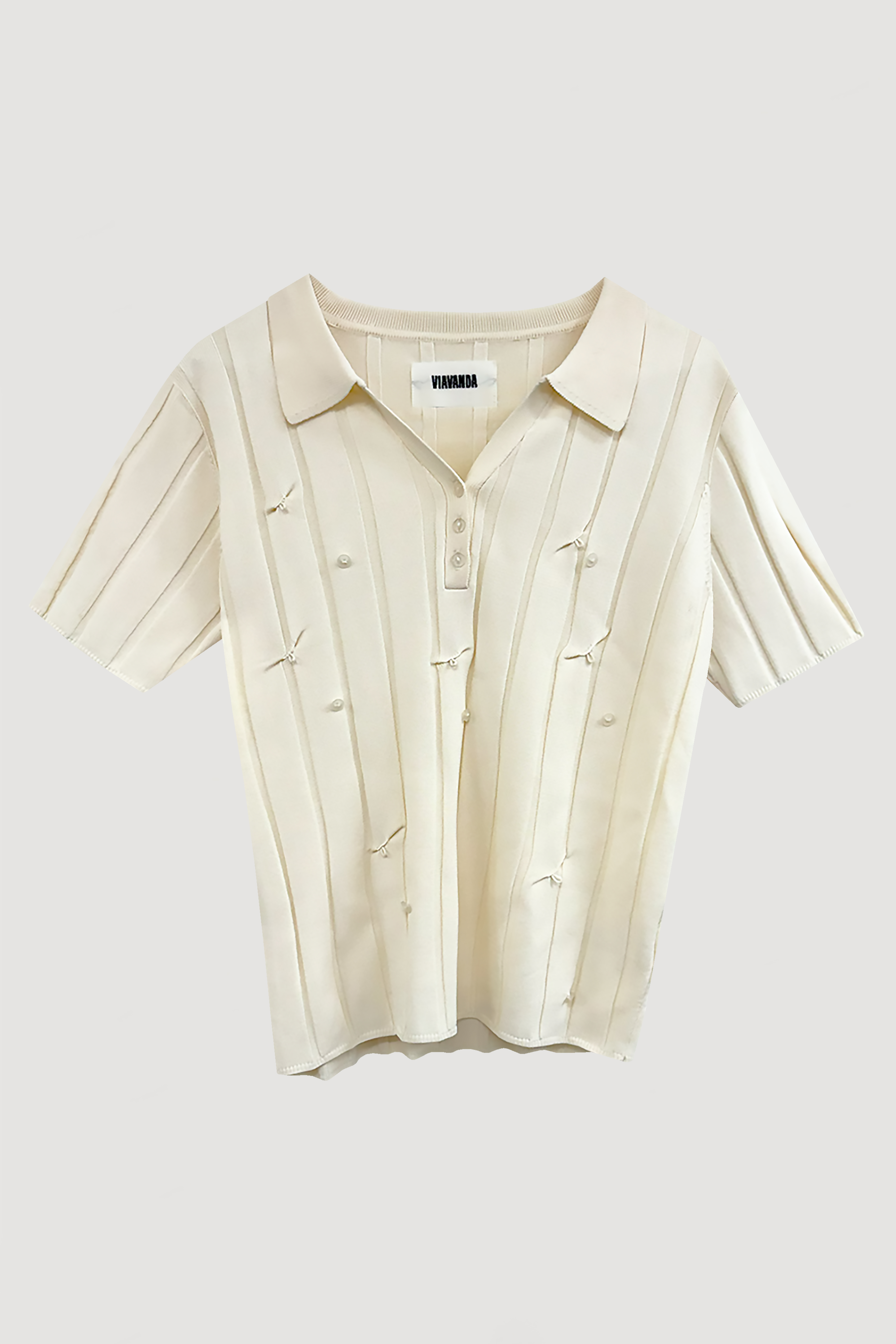 SMOOTH KNIT POLO SHIRT / IVORY