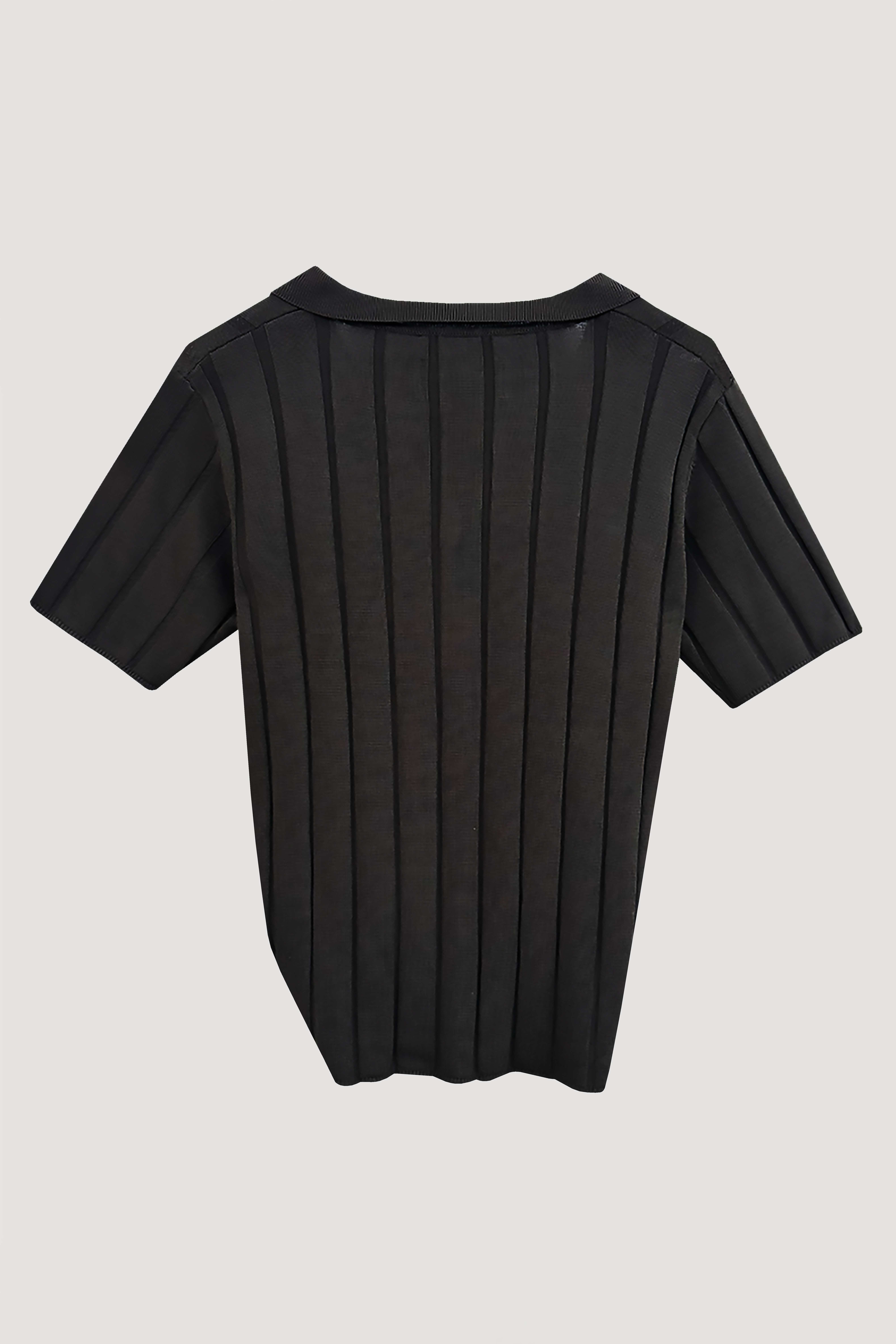 SMOOTH KNIT POLO SHIRT / CHARCOAL