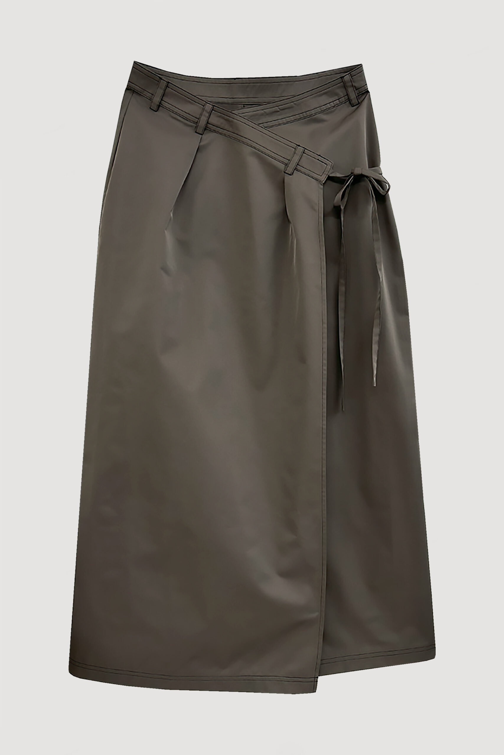 WRAP MAXI SKIRT / GRAY