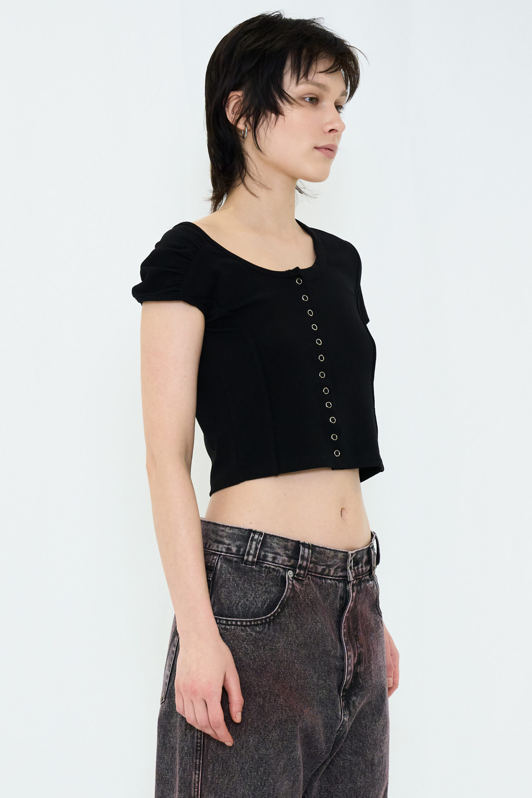 【POP UP】ASYMMETRIC MINI TOP / BLACK