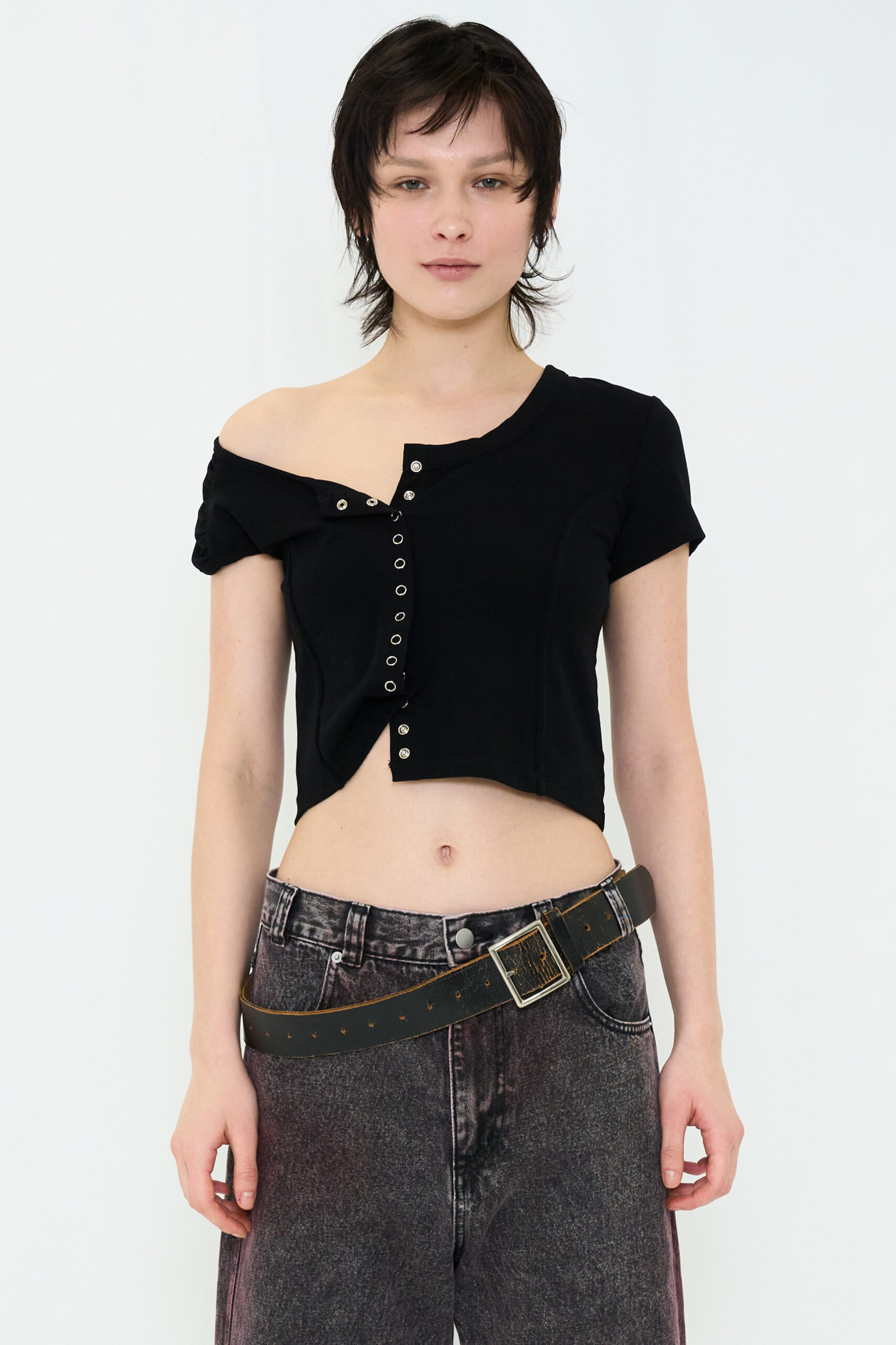 【POP UP】ASYMMETRIC MINI TOP / BLACK