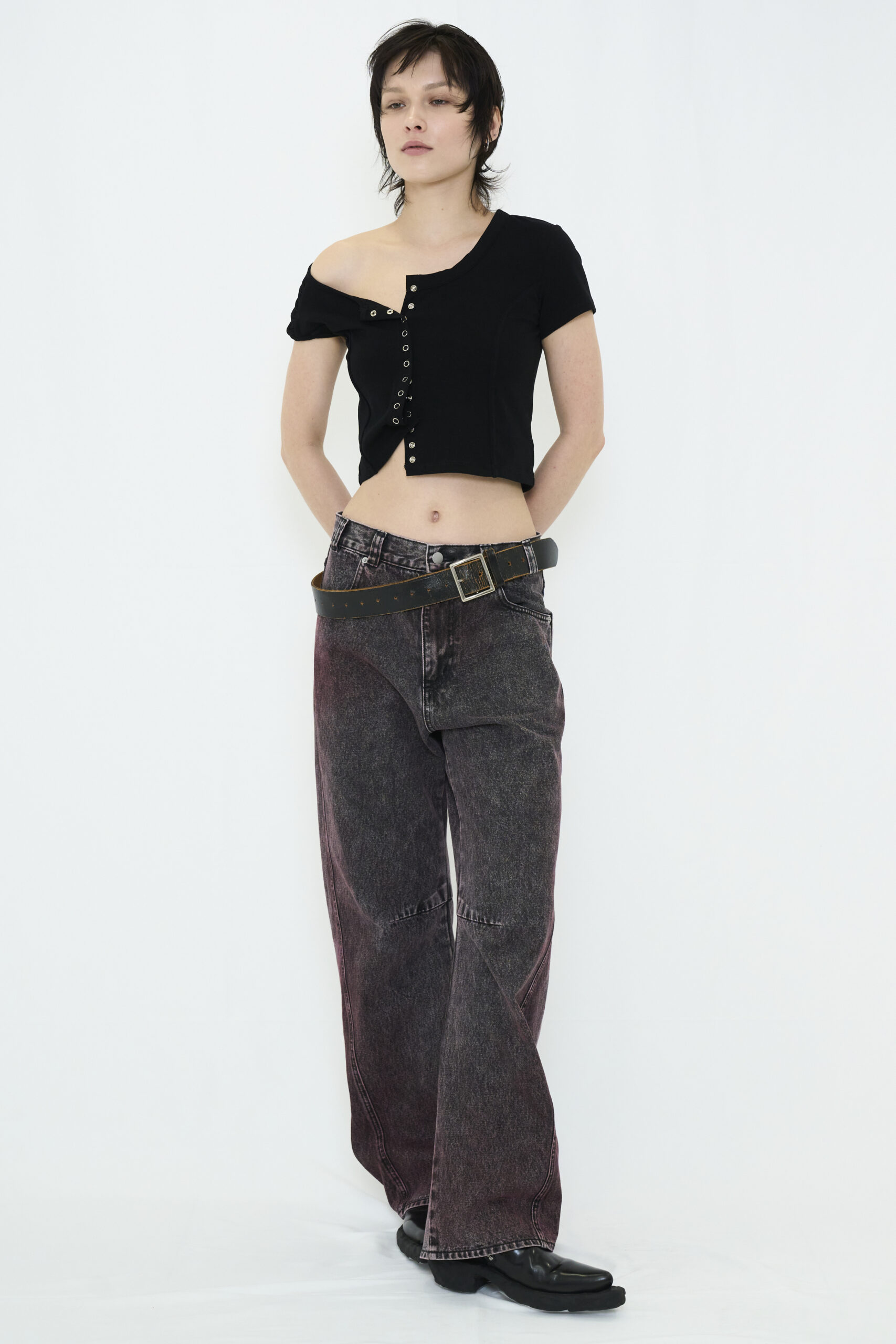 【POP UP】ASYMMETRIC MINI TOP / BLACK