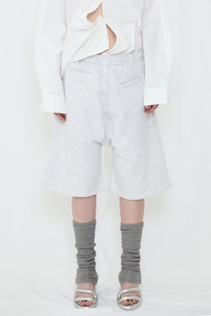 DISTORTION HALF SWEATPANTS / LIGHT GRAY