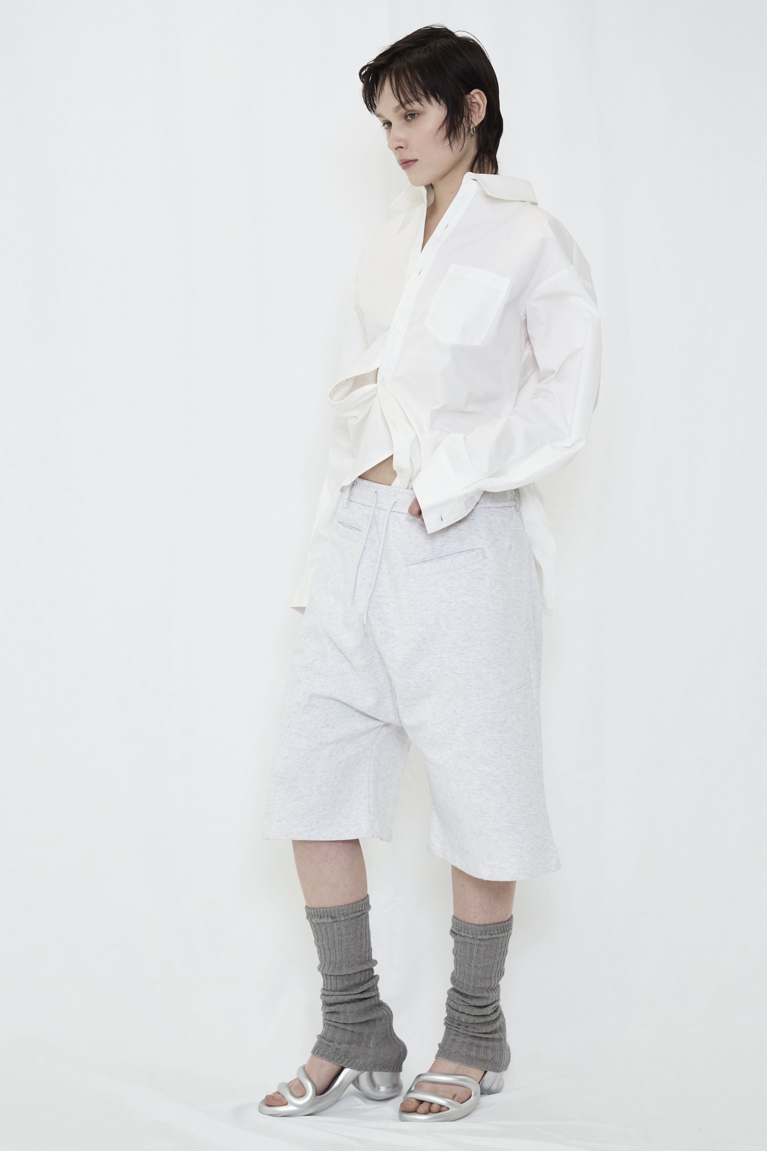 2WAY BUTTON BIG SHIRT / WHITE