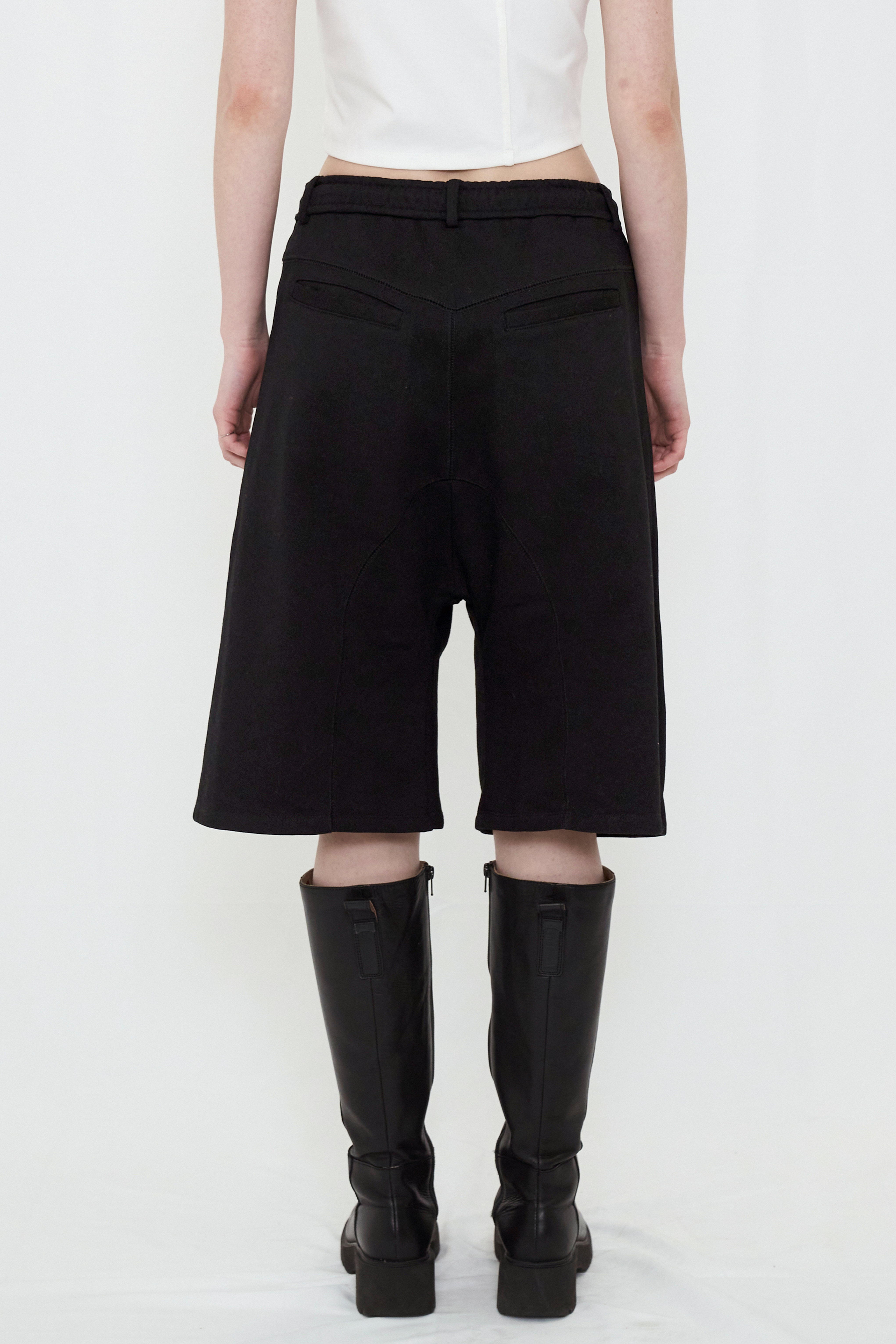 DISTORTION HALF SWEATPANTS / BLACK