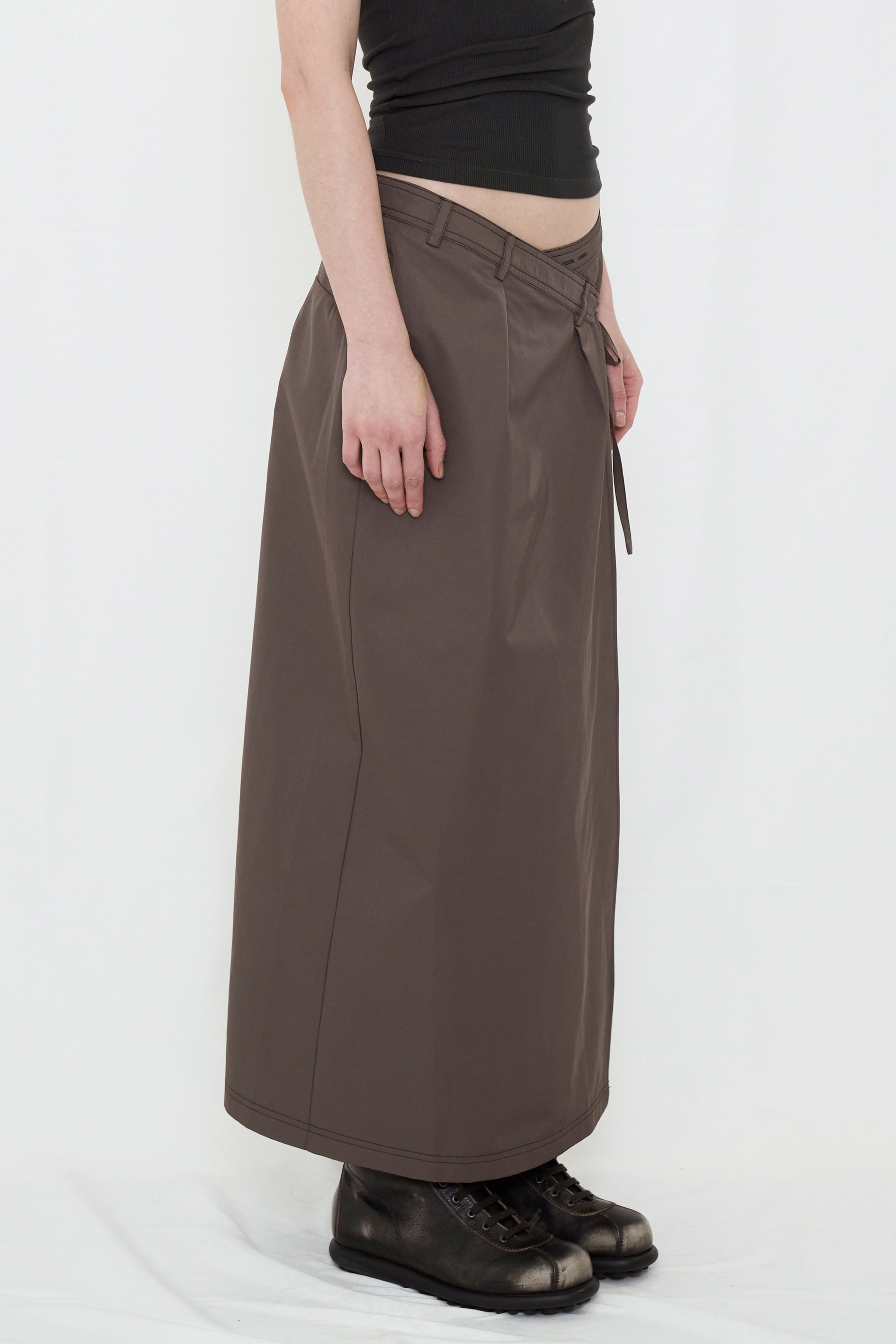 WRAP MAXI SKIRT / GRAY