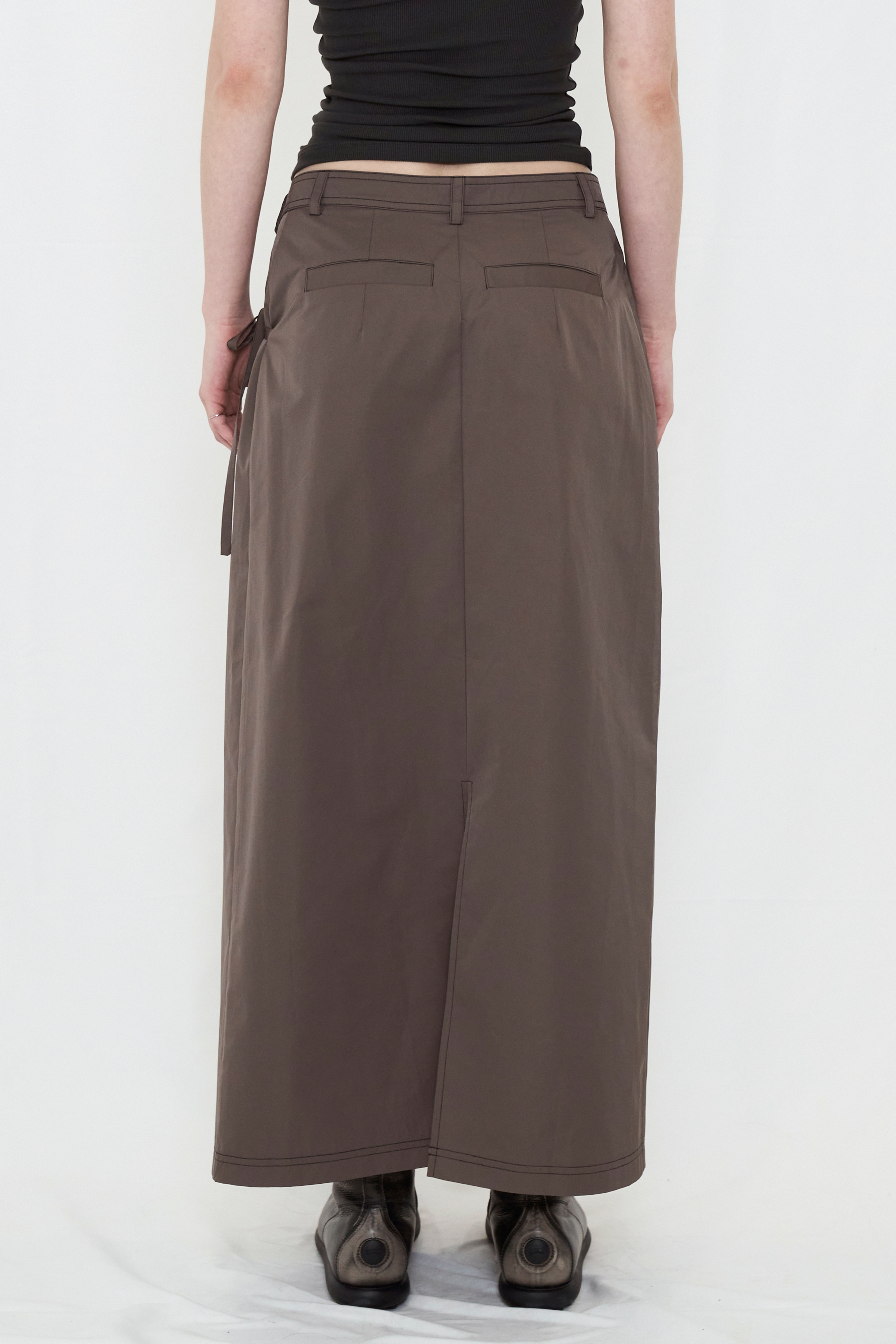 WRAP MAXI SKIRT / GRAY