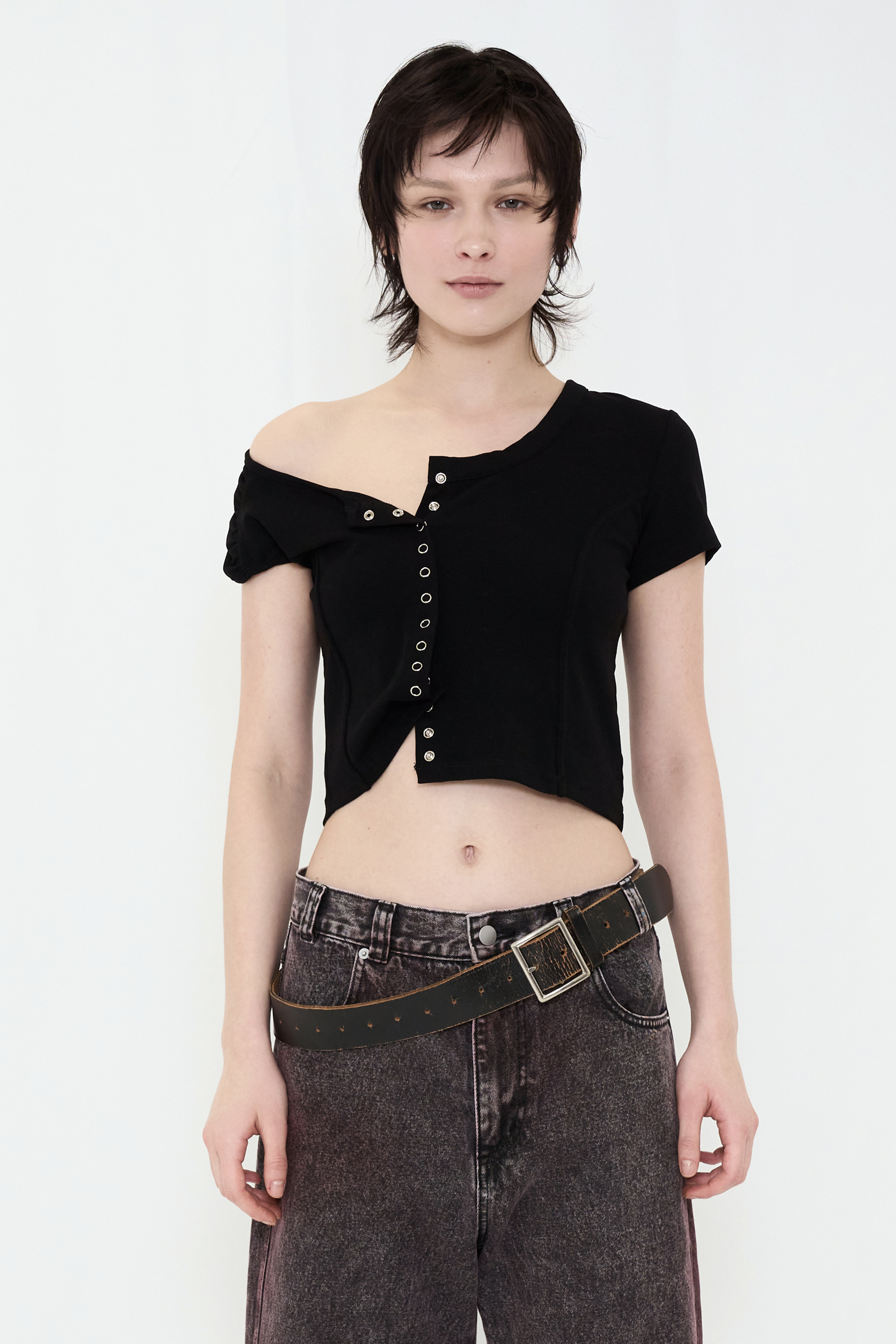 ASYMMETRIC MINI TOP / BLACK