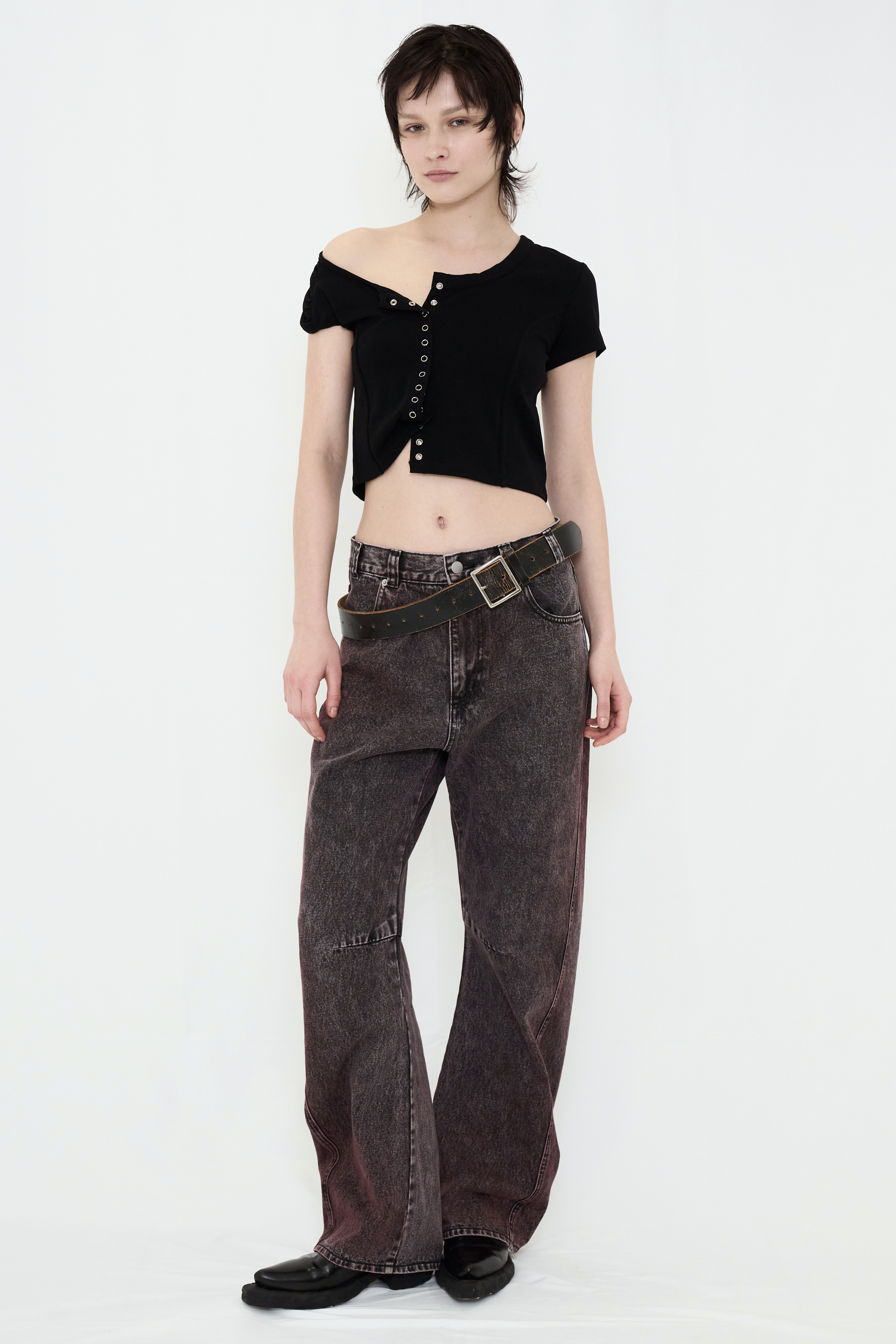 ASYMMETRIC MINI TOP / BLACK