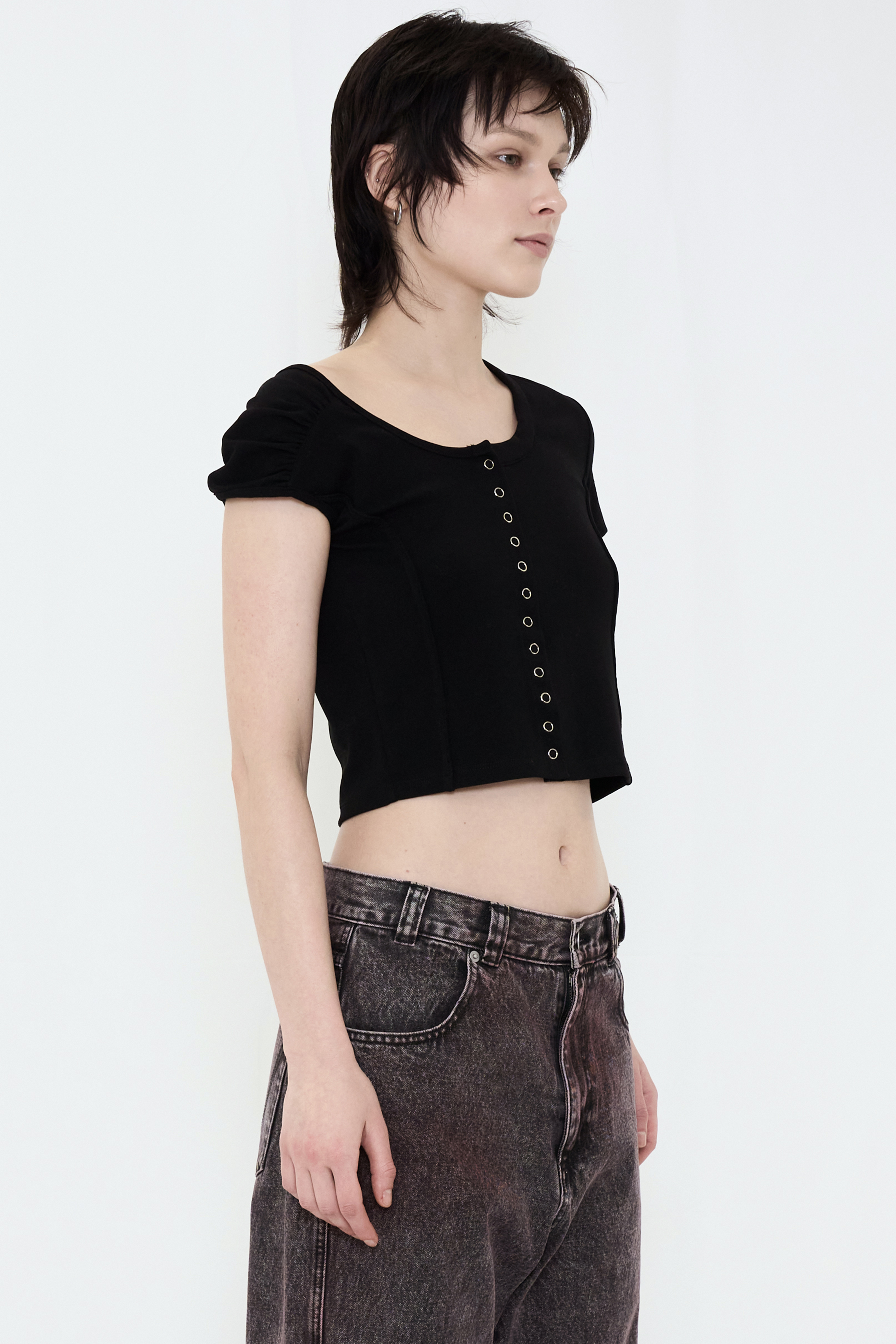 ASYMMETRIC MINI TOP / BLACK