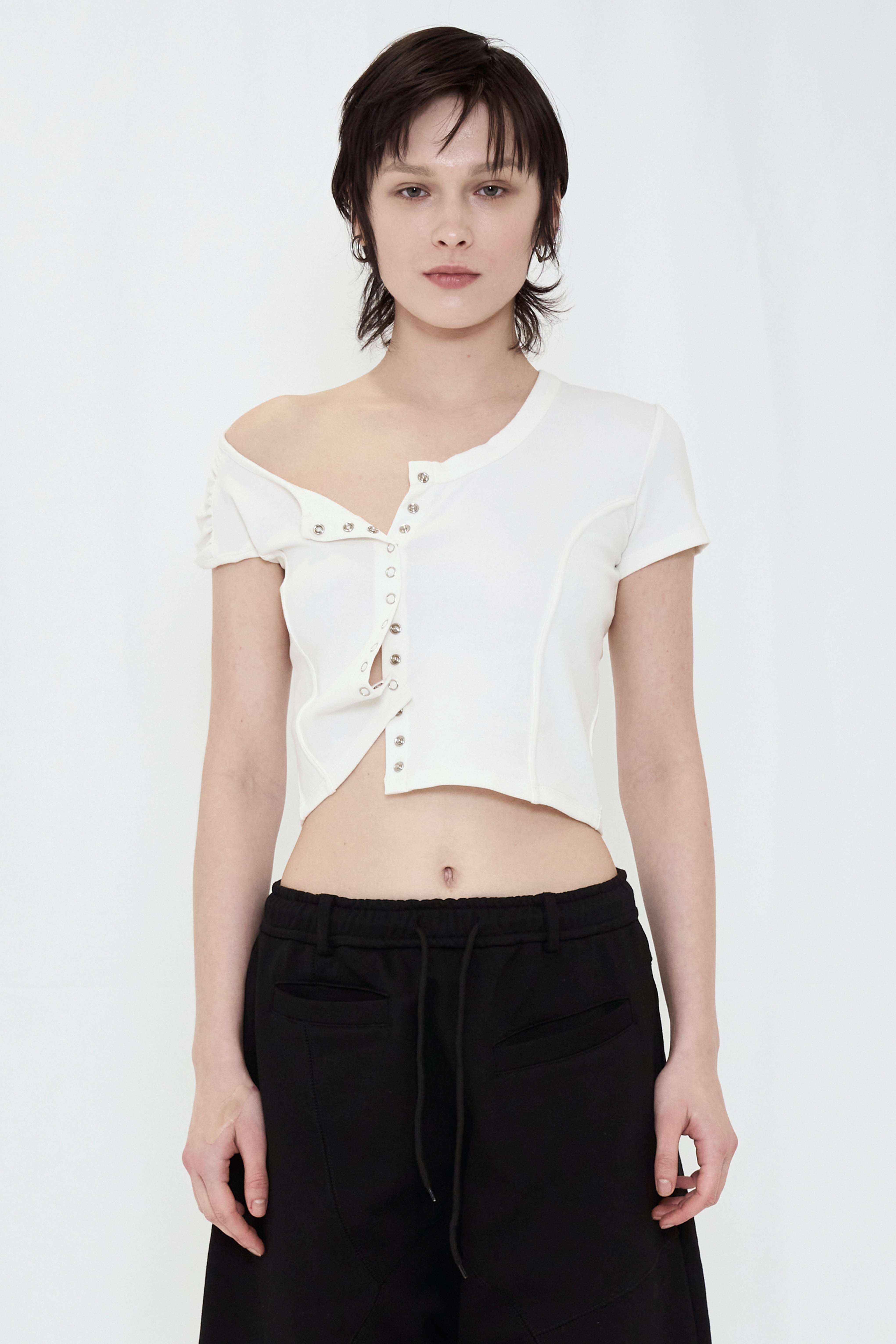 ASYMMETRIC MINI TOP / WHITE