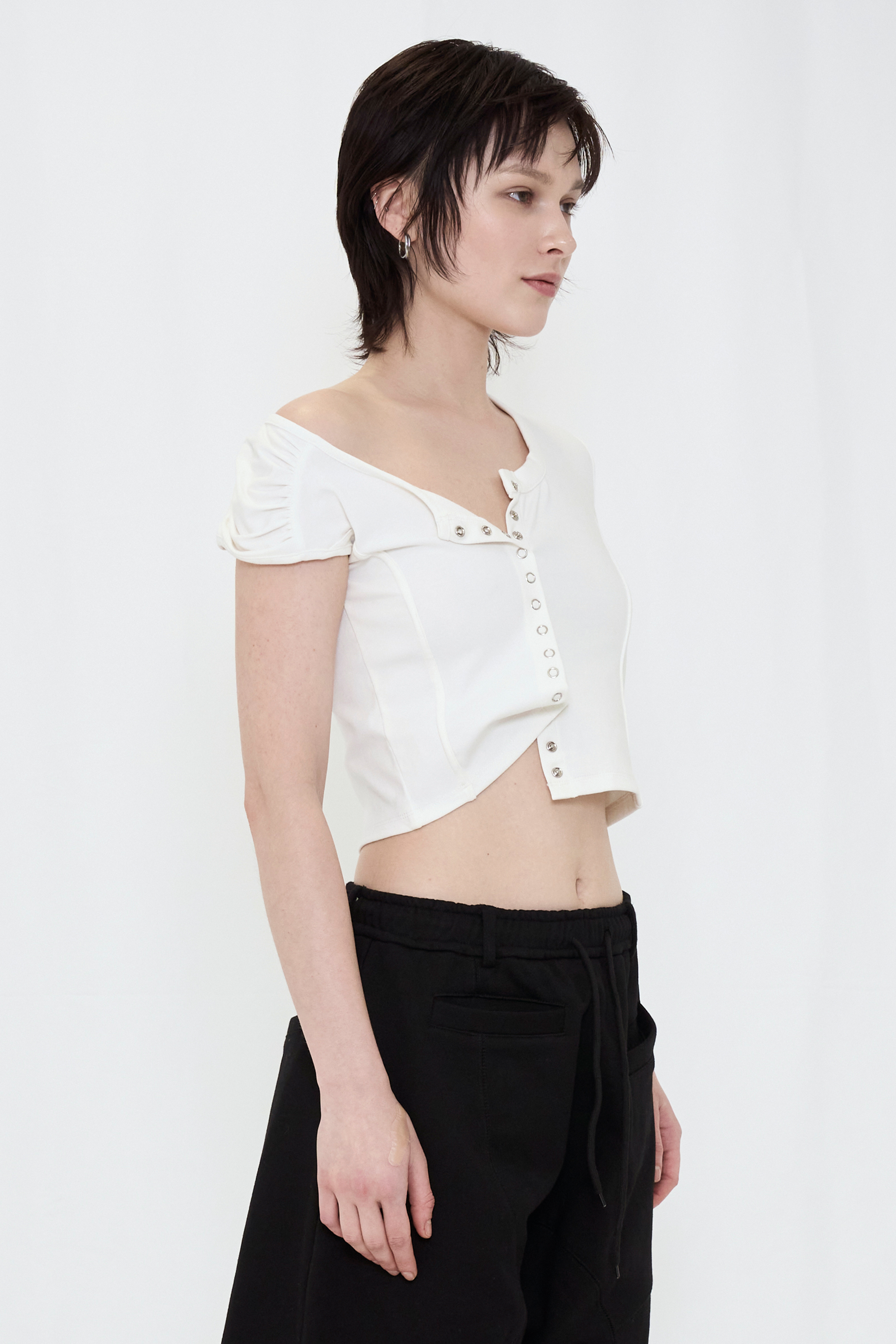 ASYMMETRIC MINI TOP / WHITE