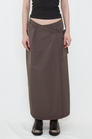 WRAP MAXI SKIRT / GRAY