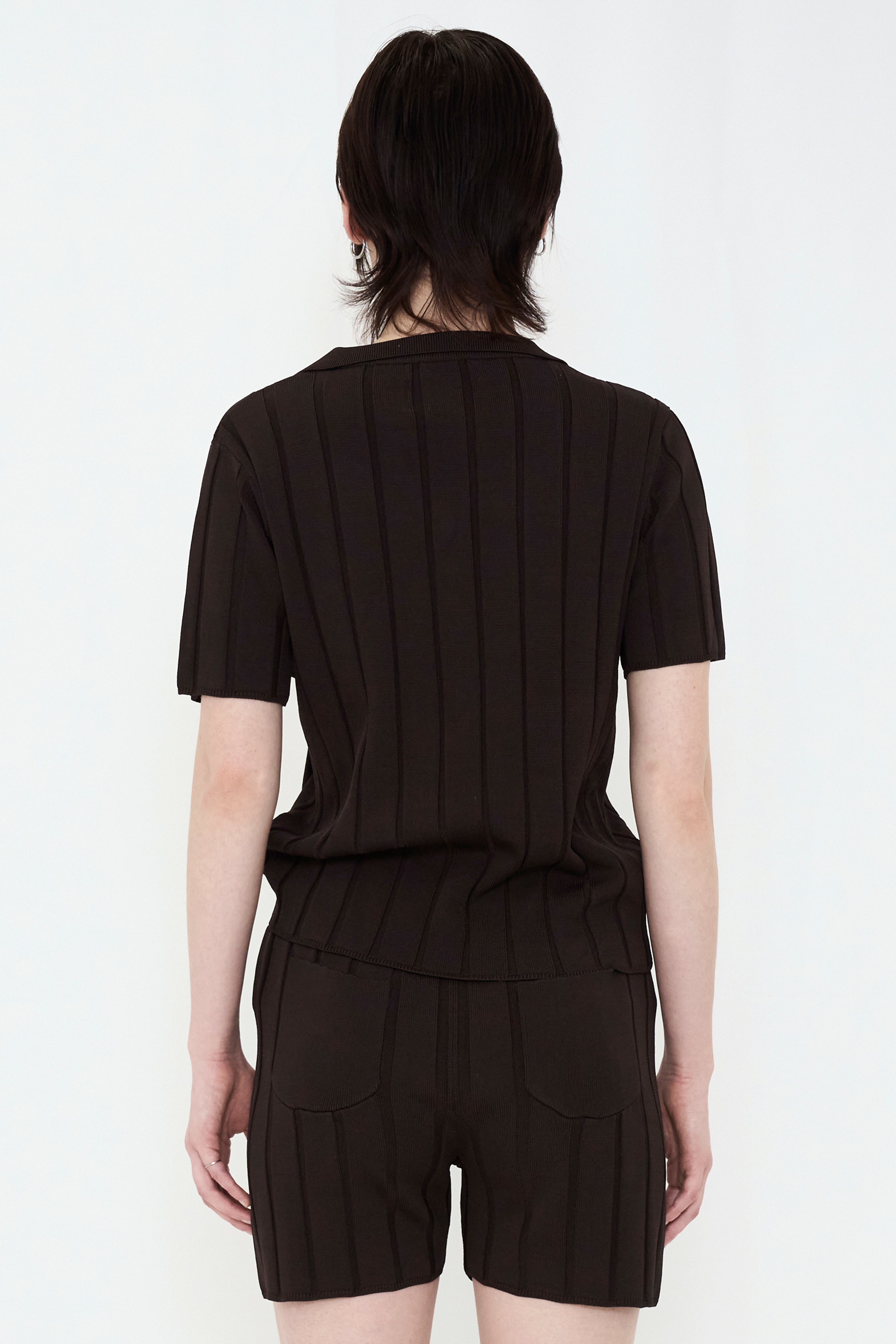 SMOOTH KNIT POLO SHIRT / CHARCOAL