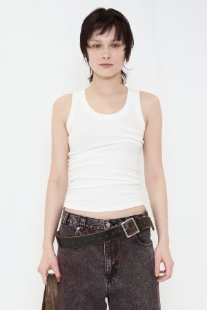 TUCK RIB TANK TOP / WHITE