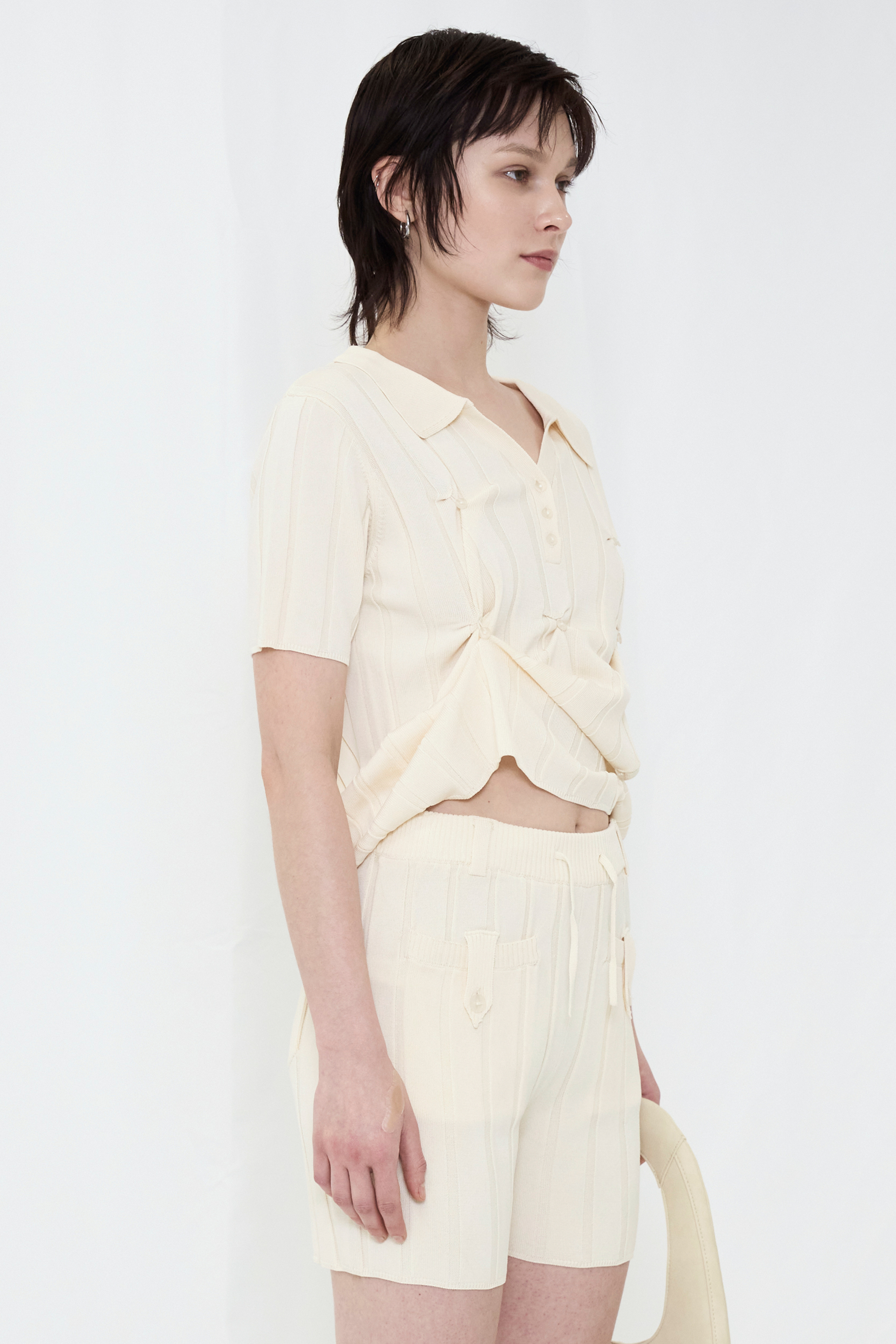 SMOOTH KNIT POLO SHIRT / IVORY