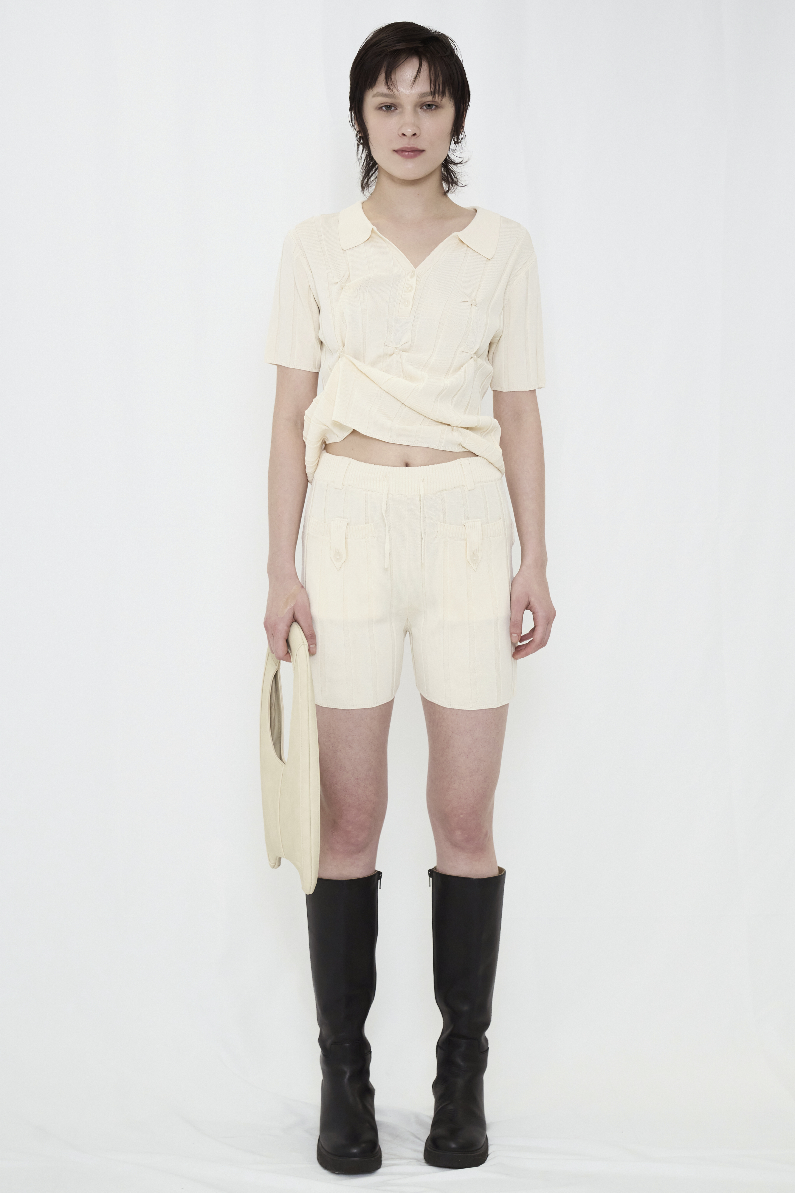 SMOOTH KNIT SHORT PANTS / IVORY