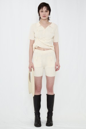 SMOOTH KNIT SHORT PANTS / IVORY