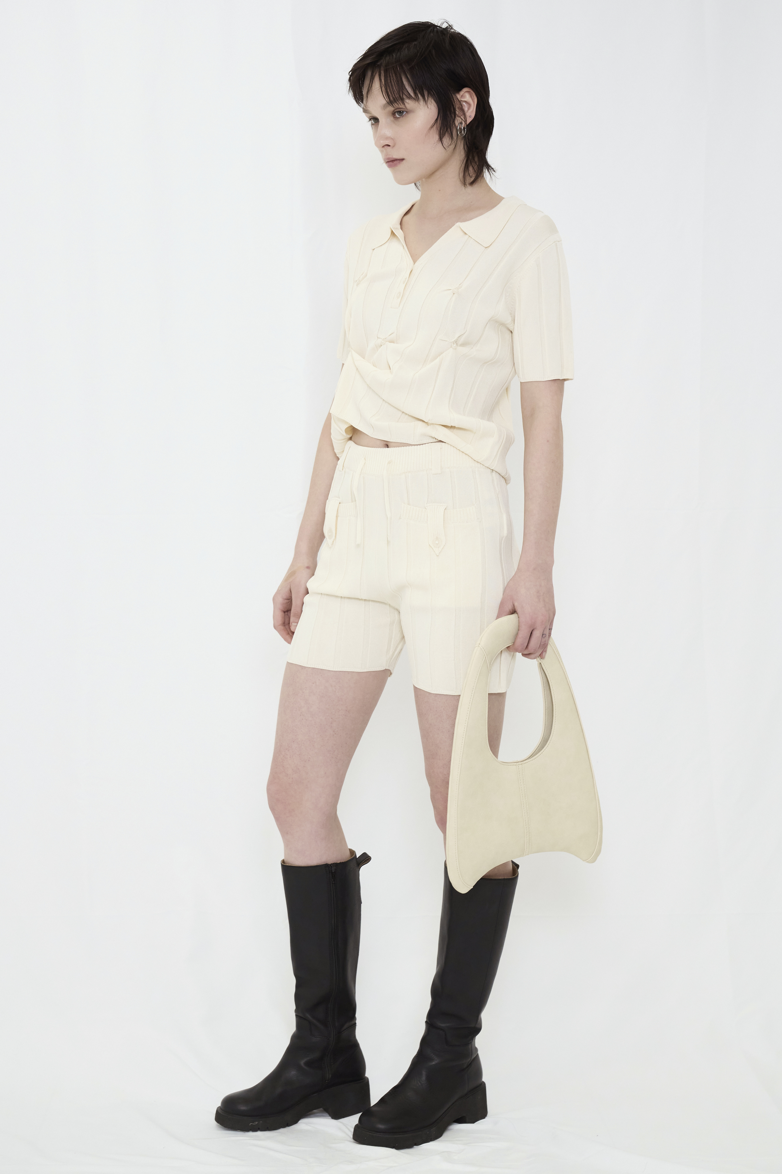 SMOOTH KNIT POLO SHIRT / IVORY