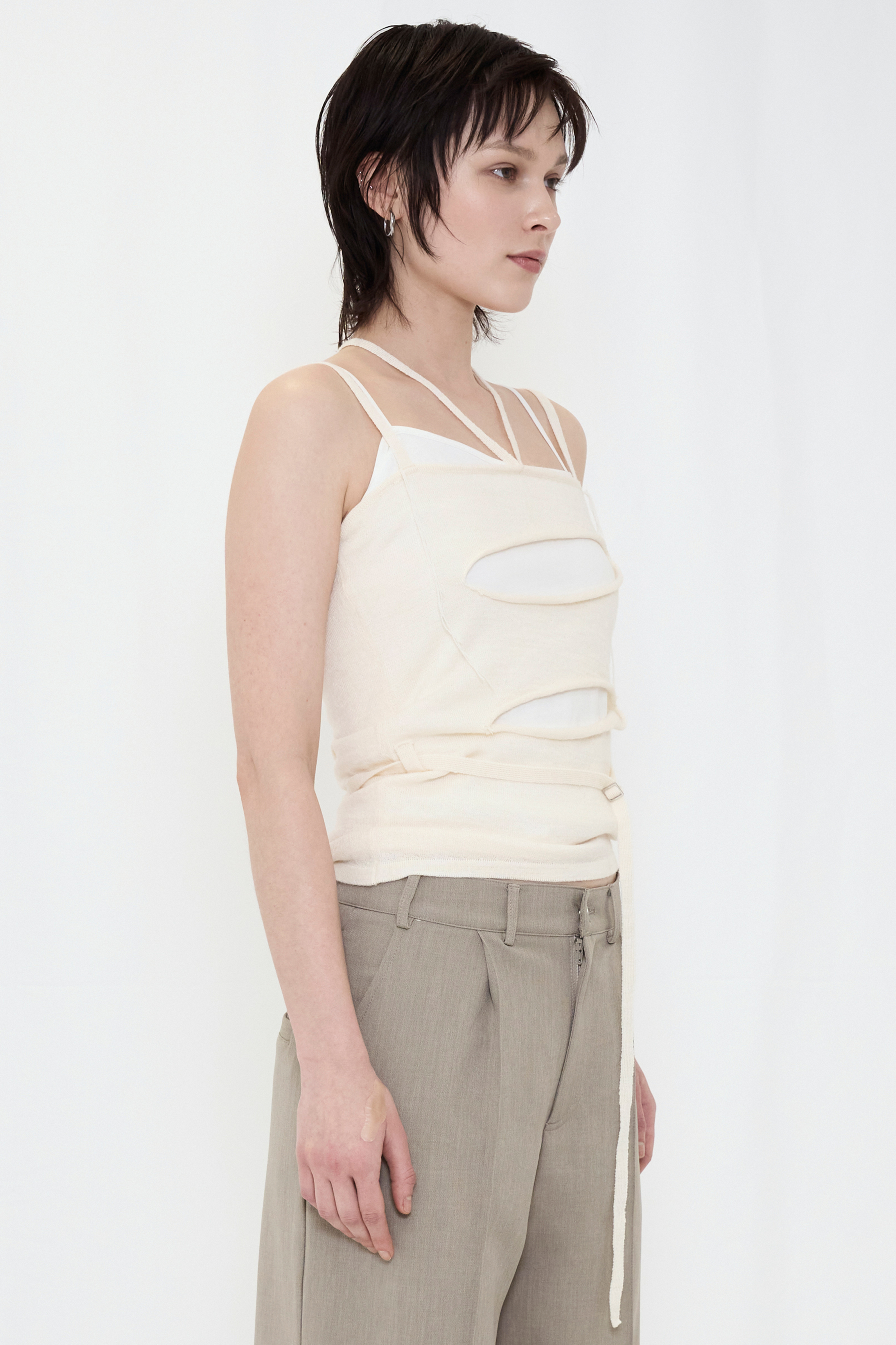 LAYERED KNIT CAMISOLE / IVORY