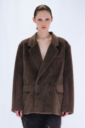 FUR DOUBLE JACKET / BROWN