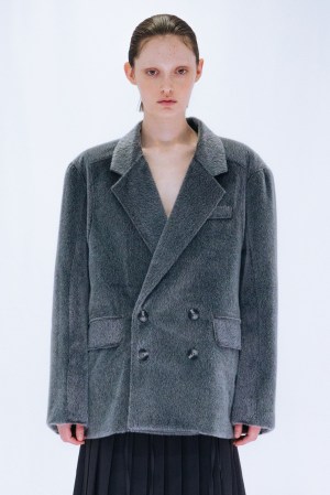 FUR DOUBLE JACKET / GRAY