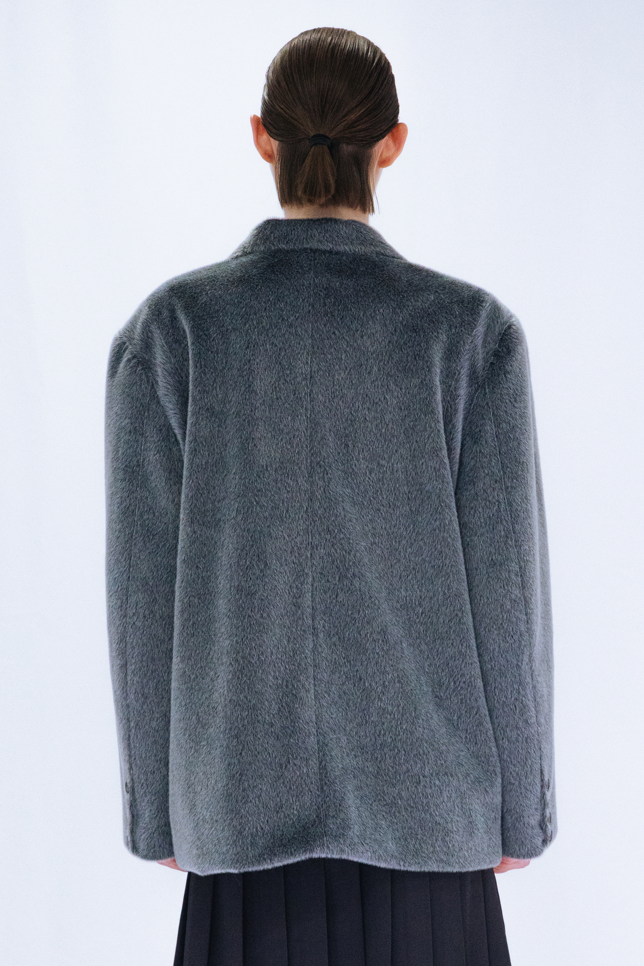 FUR DOUBLE JACKET / GRAY