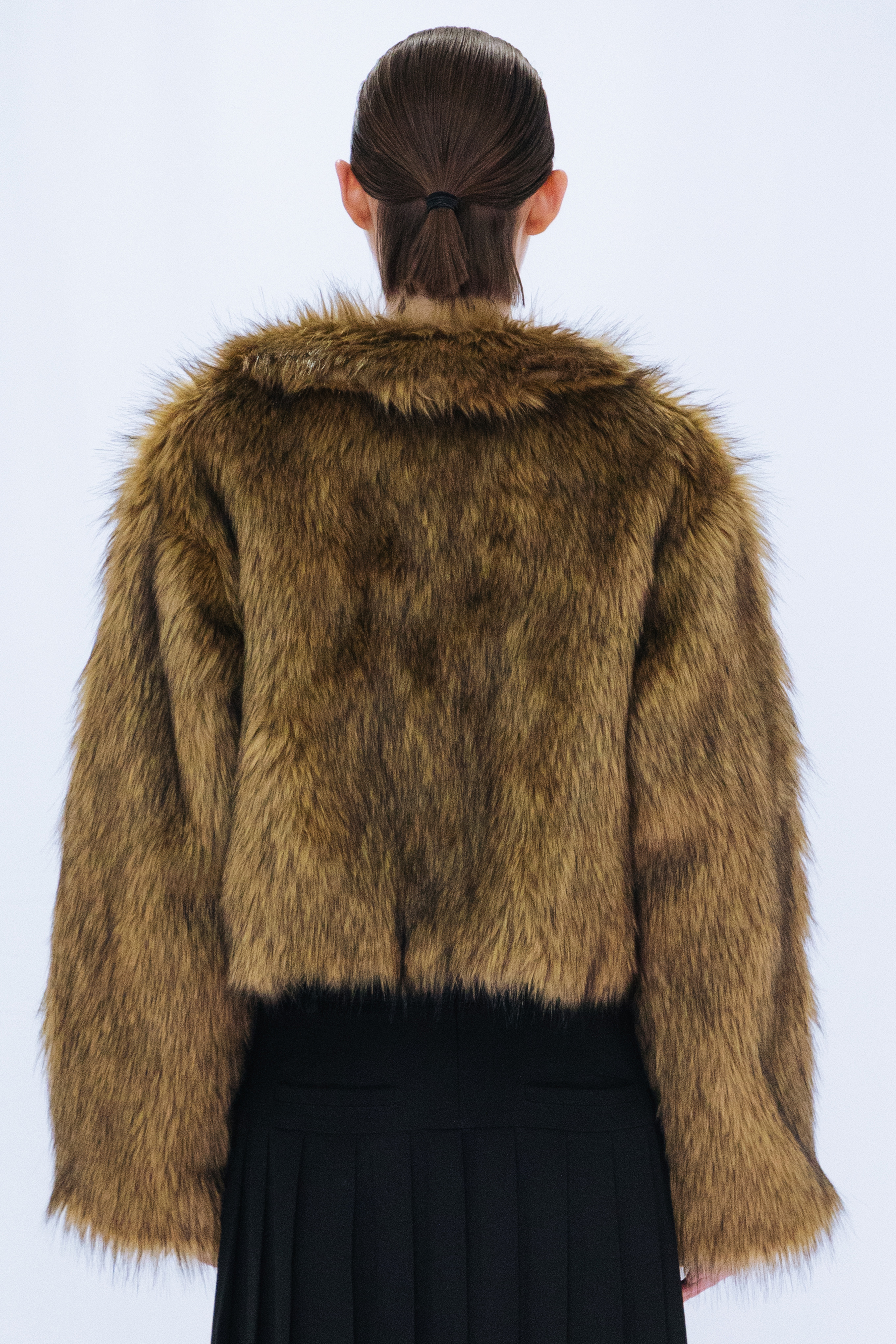 FAKE FUR SHORT JACKET / YELLOW