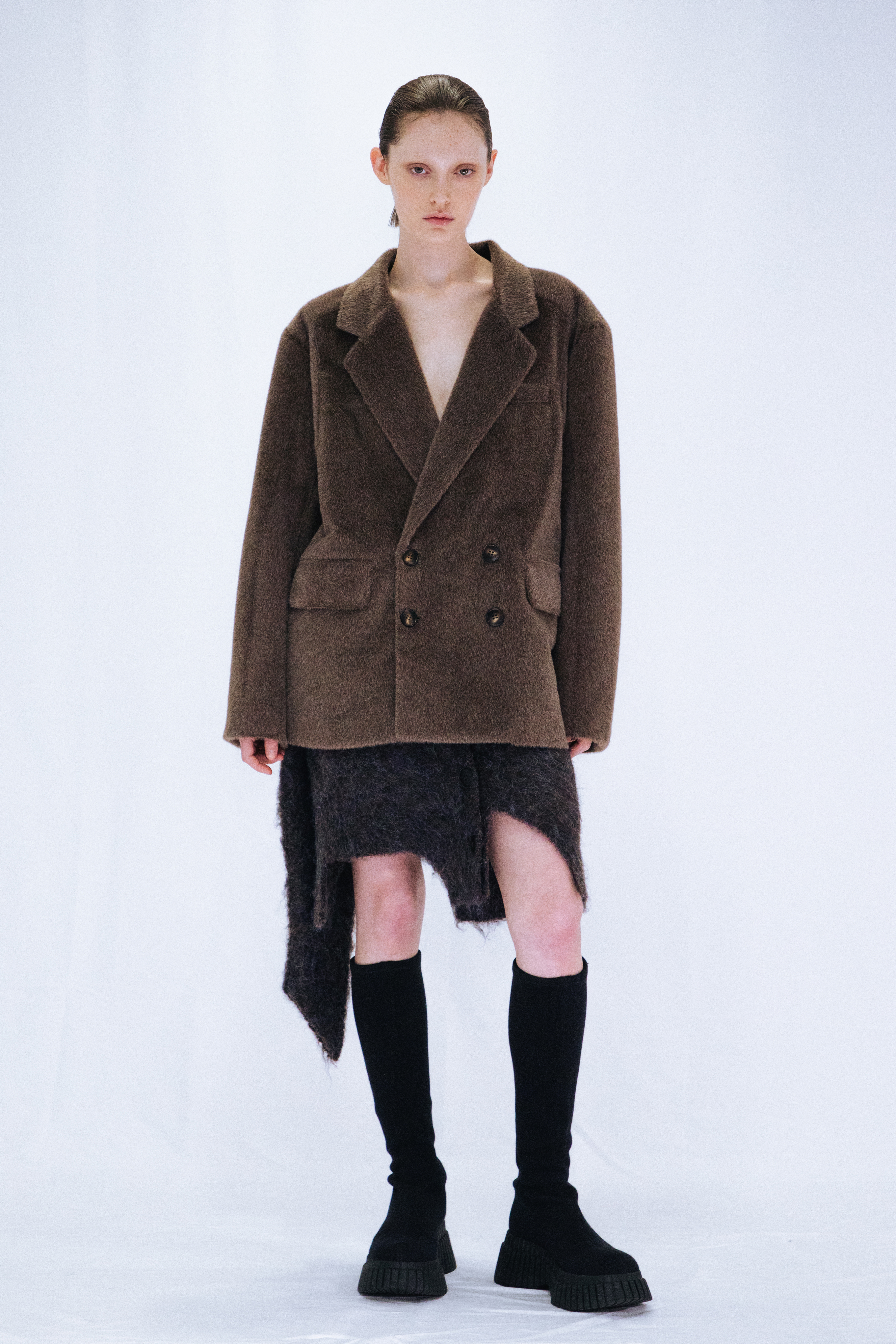 FUR DOUBLE JACKET / BROWN