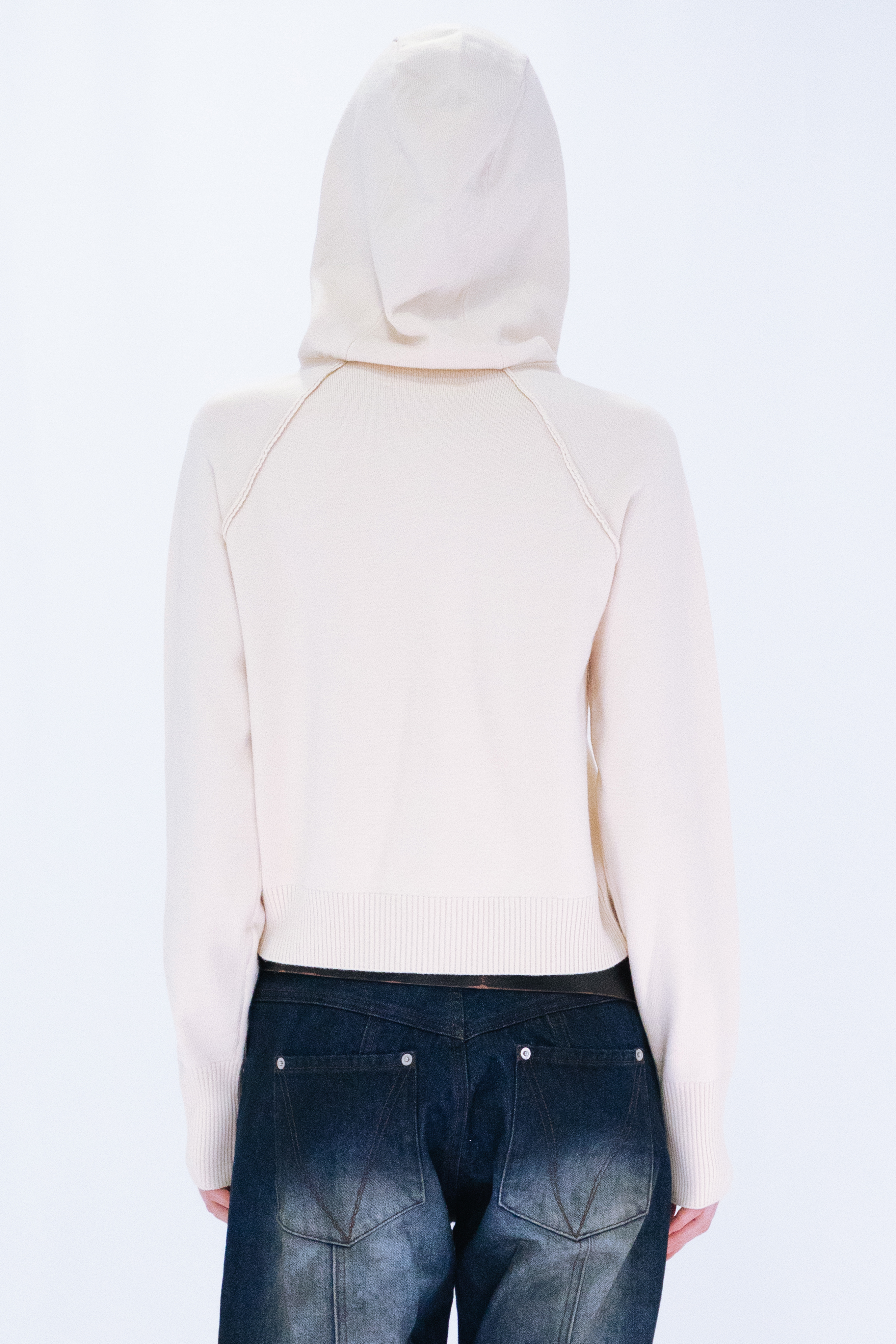 KNIT HOODIE TOP / IVORY