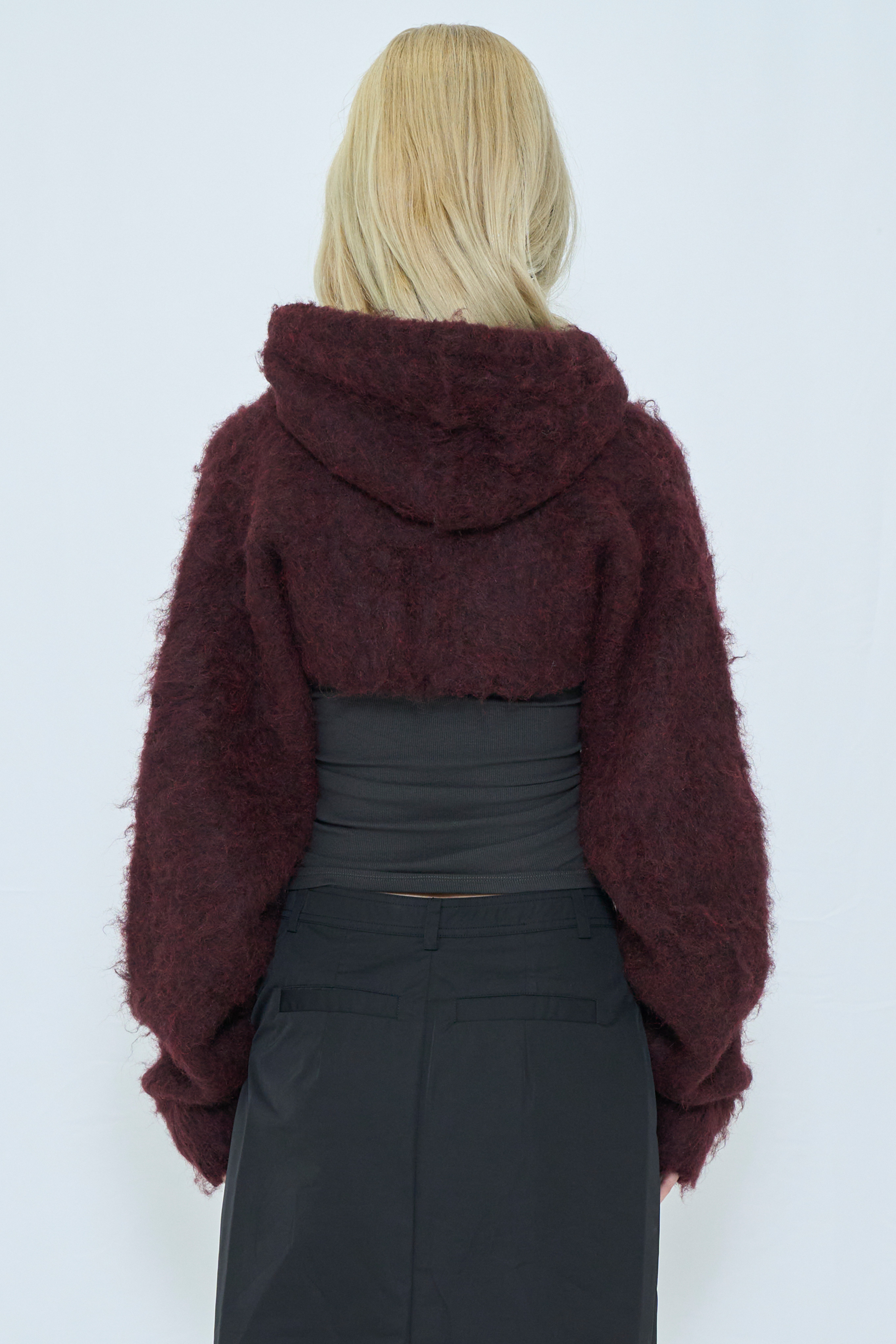 2WAY HOODED MUFFLER KNIT / RED