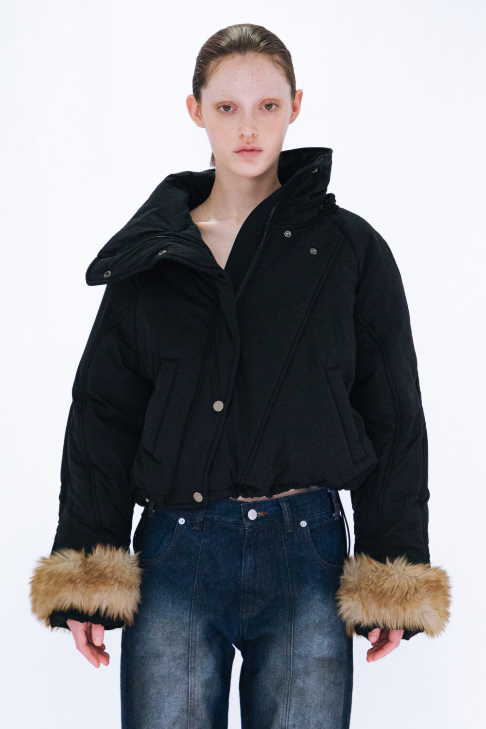 viavanda ファージャケット FUR HOODED PADDING JACKET / BLACK – VIAVANDA