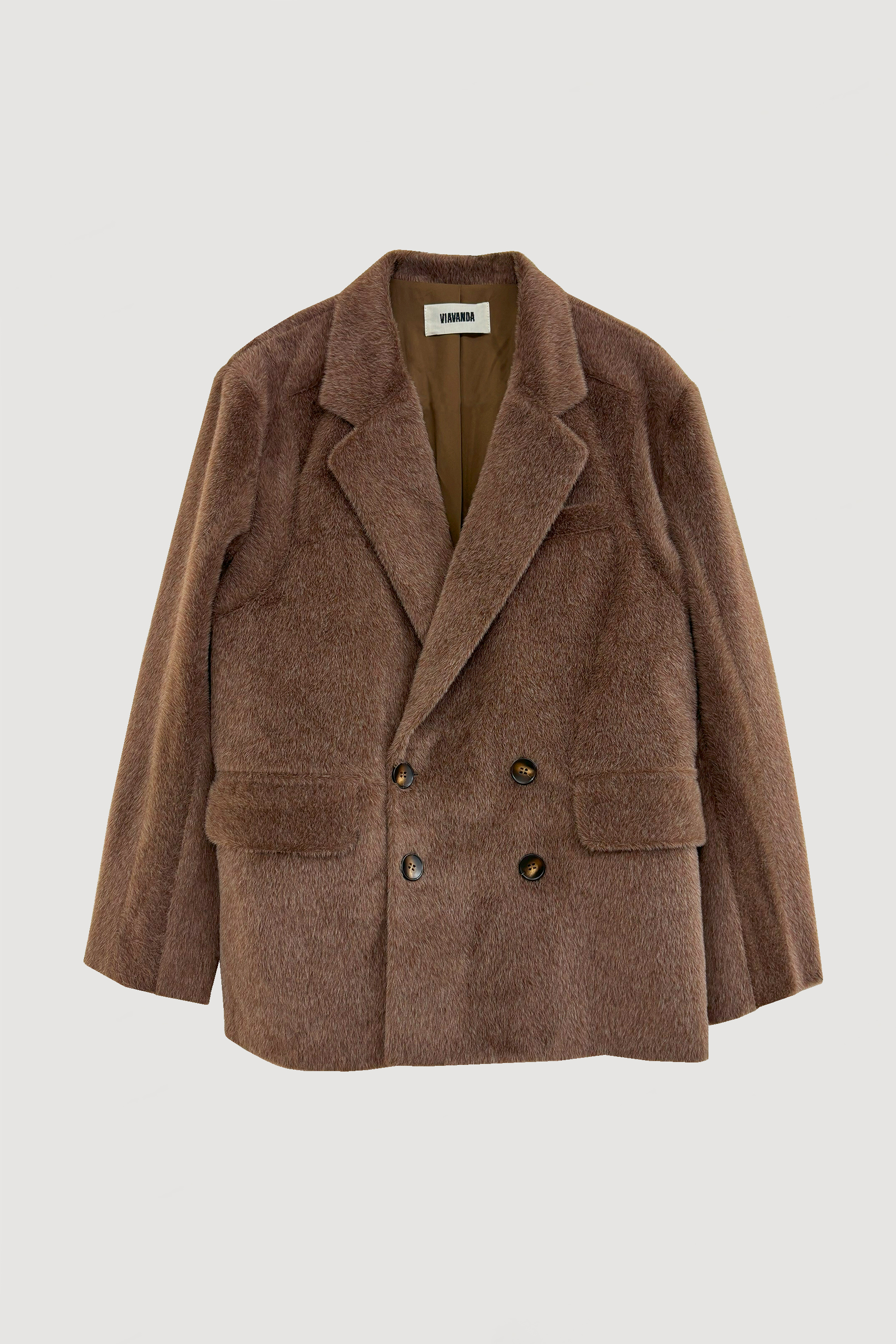 FUR DOUBLE JACKET / BROWN