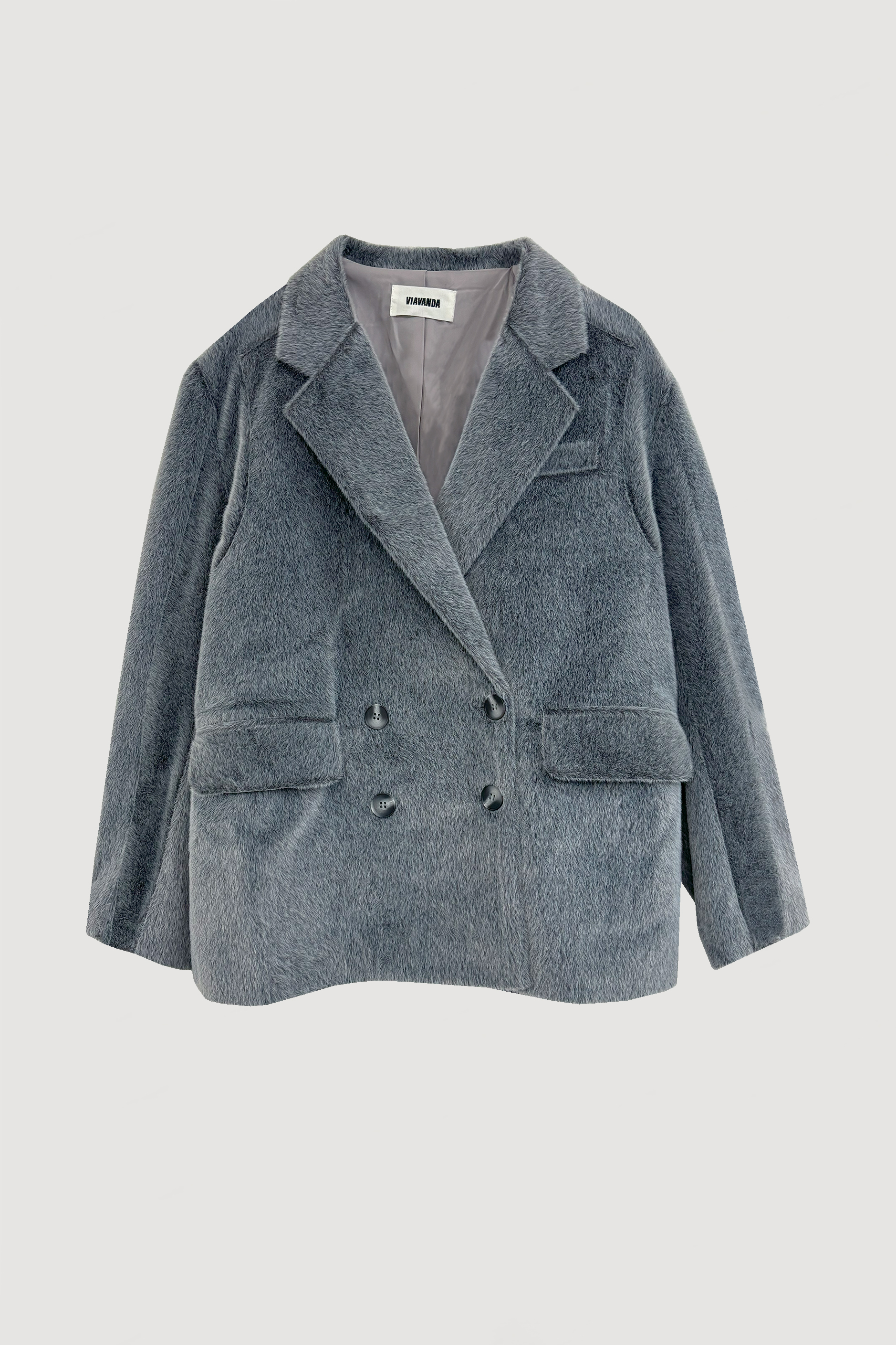 FUR DOUBLE JACKET / GRAY