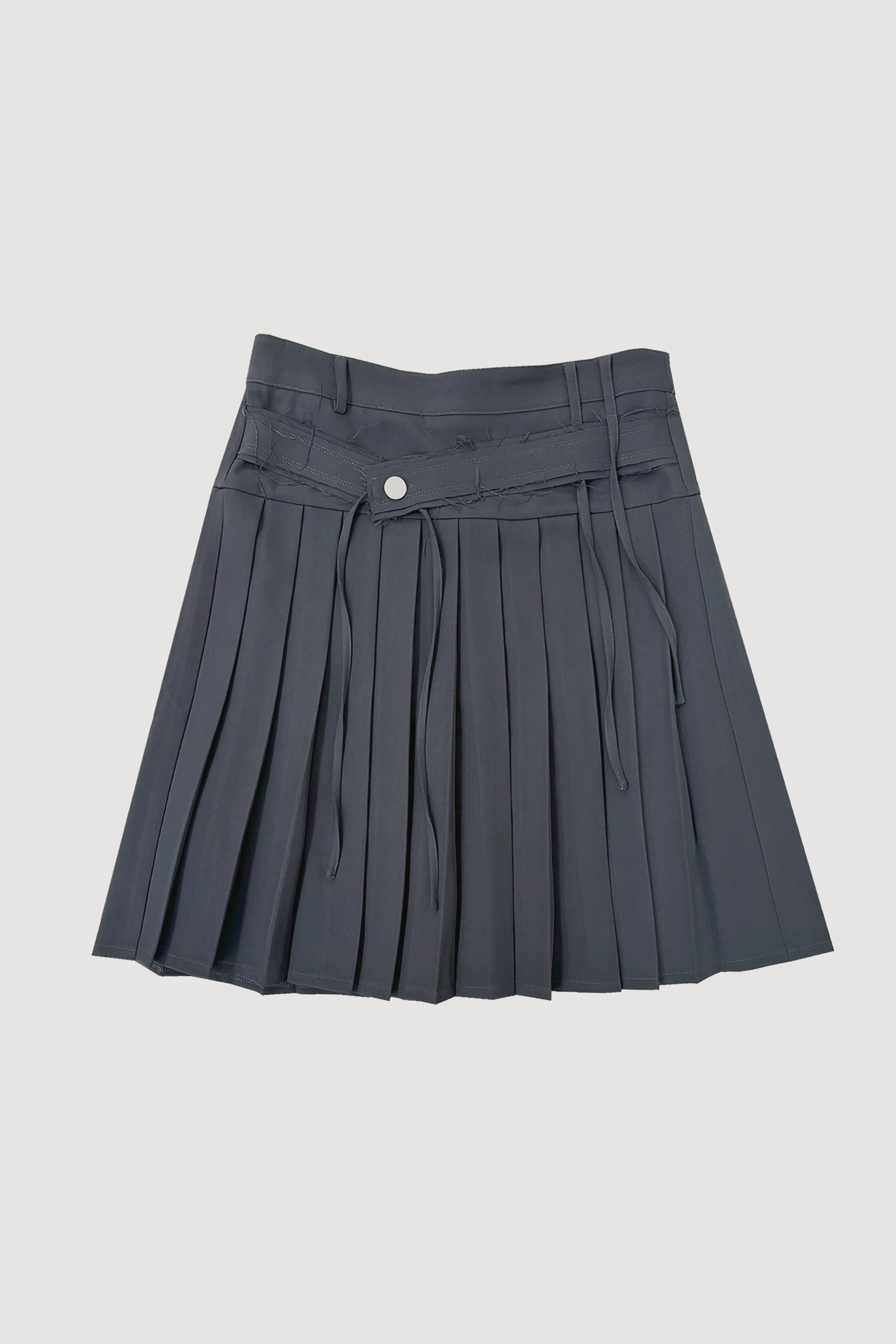 PLEATED MIDI SKIRT / GRAY