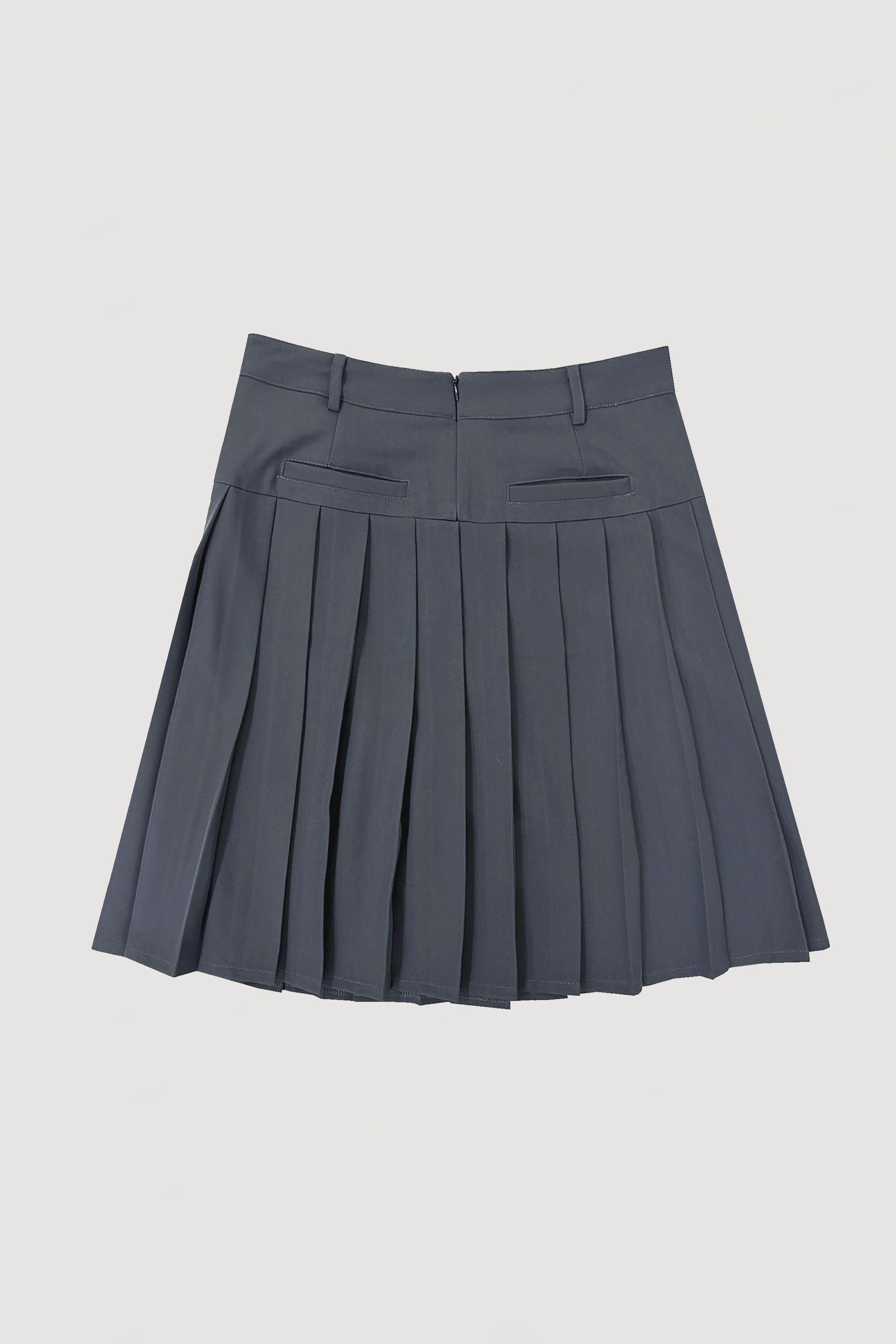 PLEATED MIDI SKIRT / GRAY