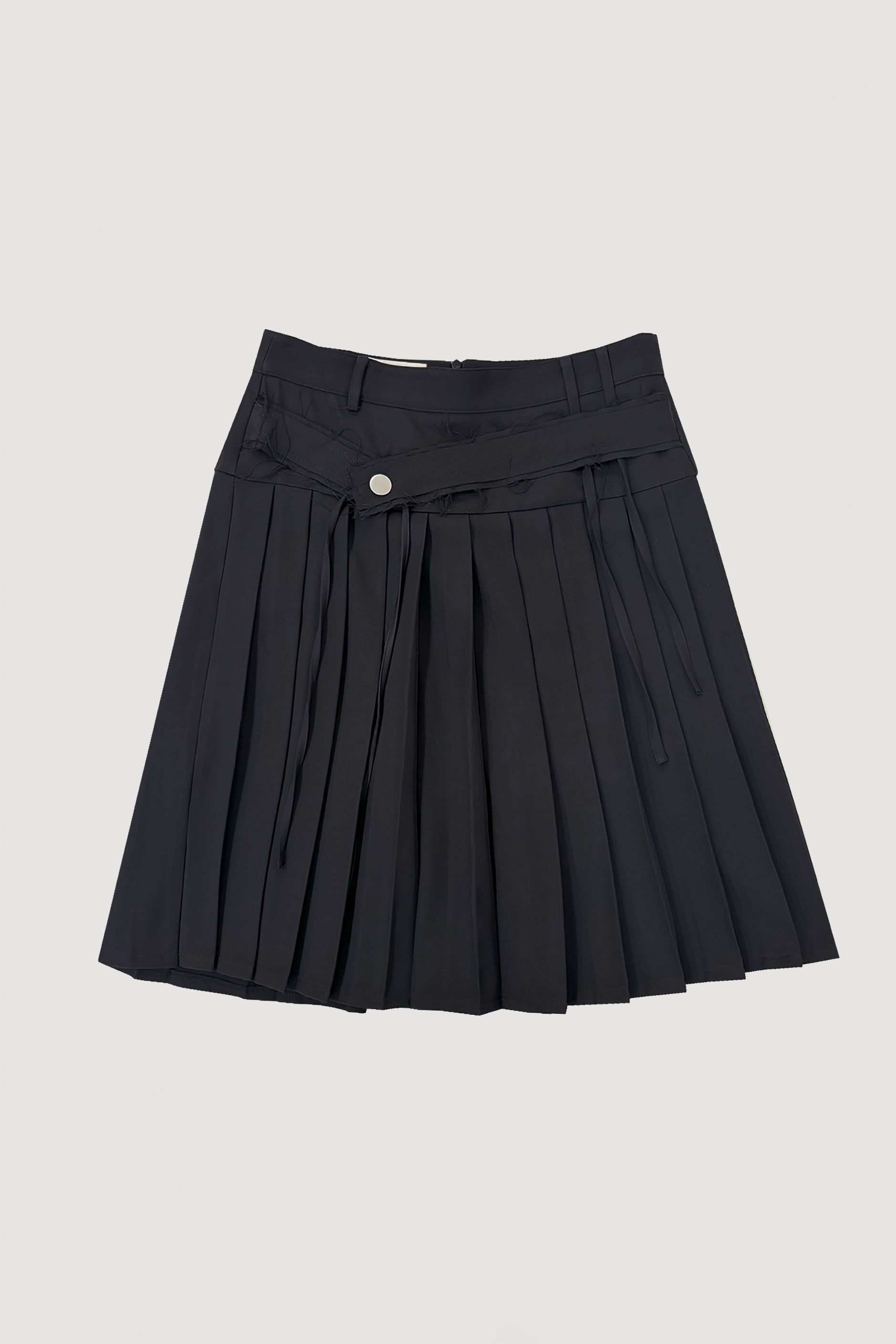 PLEATED MIDI SKIRT / BLACK