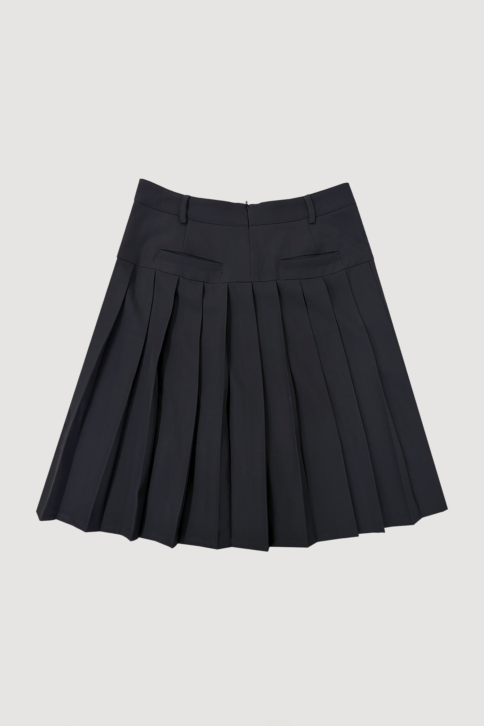 PLEATED MIDI SKIRT / BLACK
