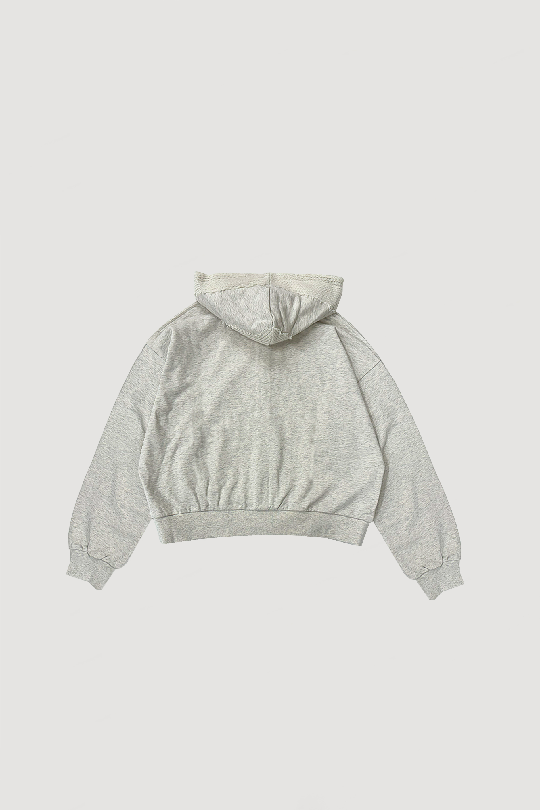 KNIT LAYERED HOODIE / OATMEAL