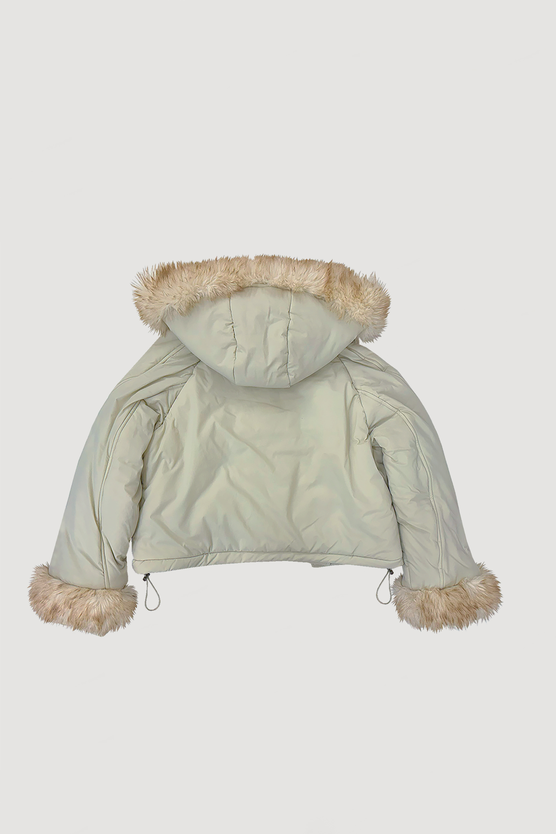 FUR HOODED PADDING JACKET / IVORY
