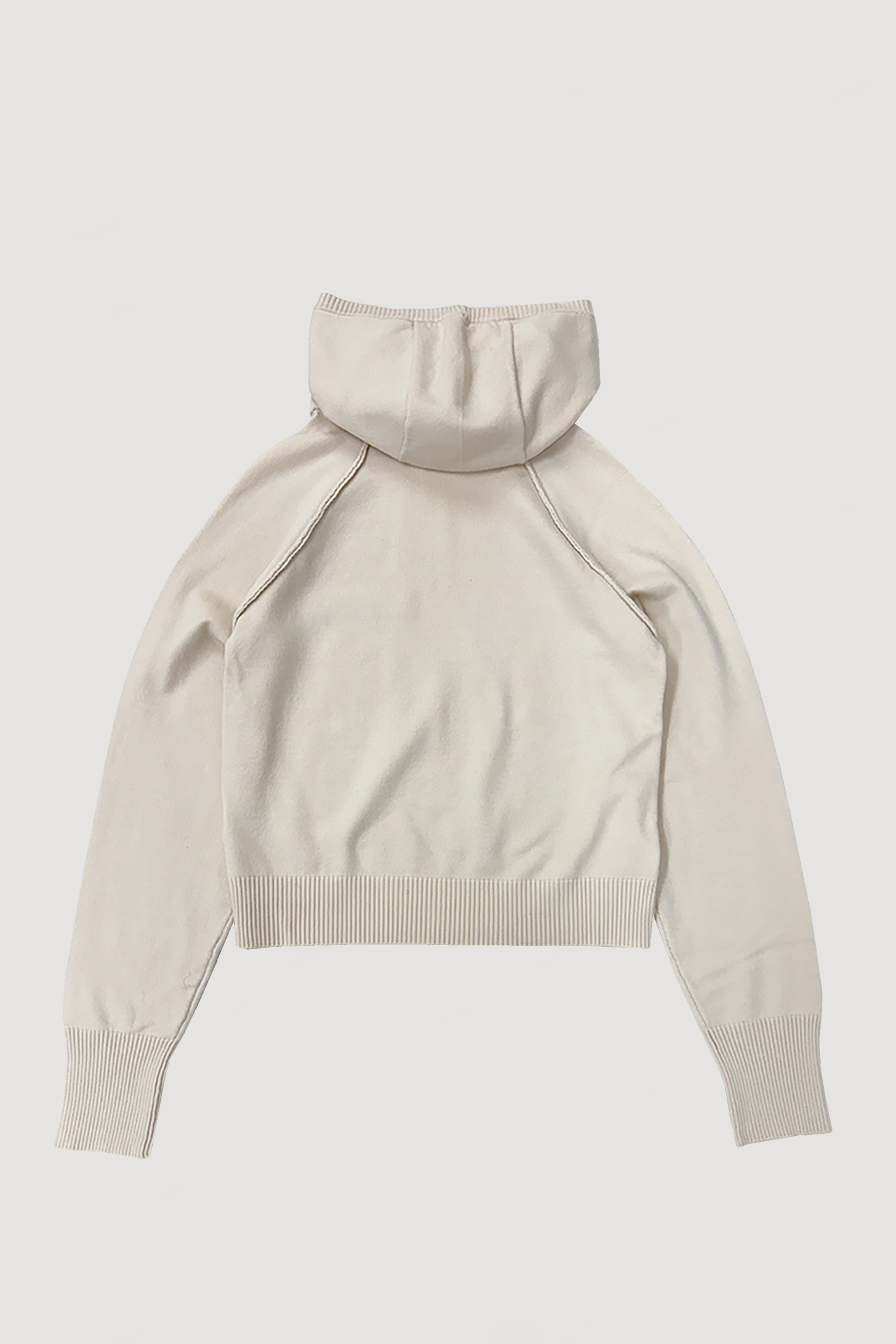 KNIT HOODIE TOP / IVORY