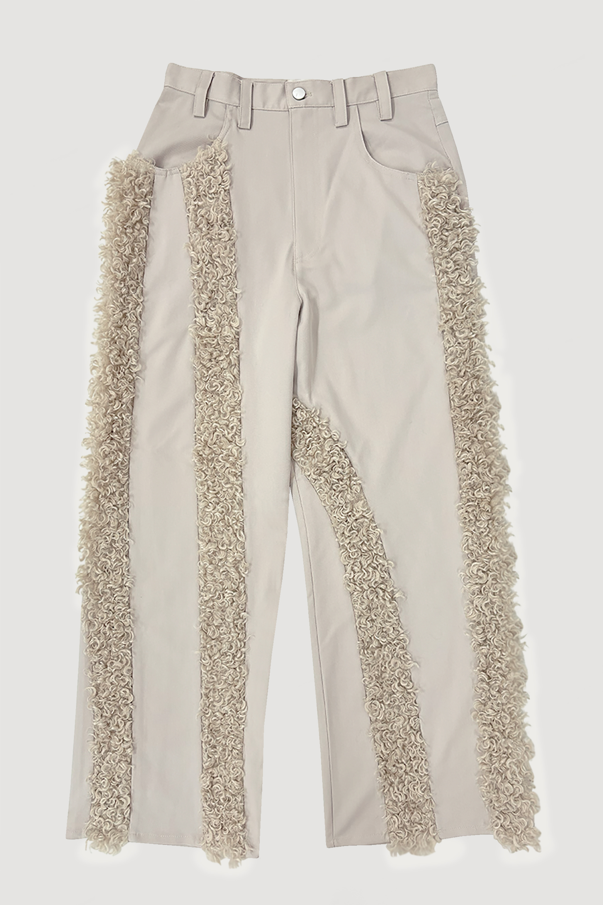 FUR STRAIGHT PANTS / BEIGE