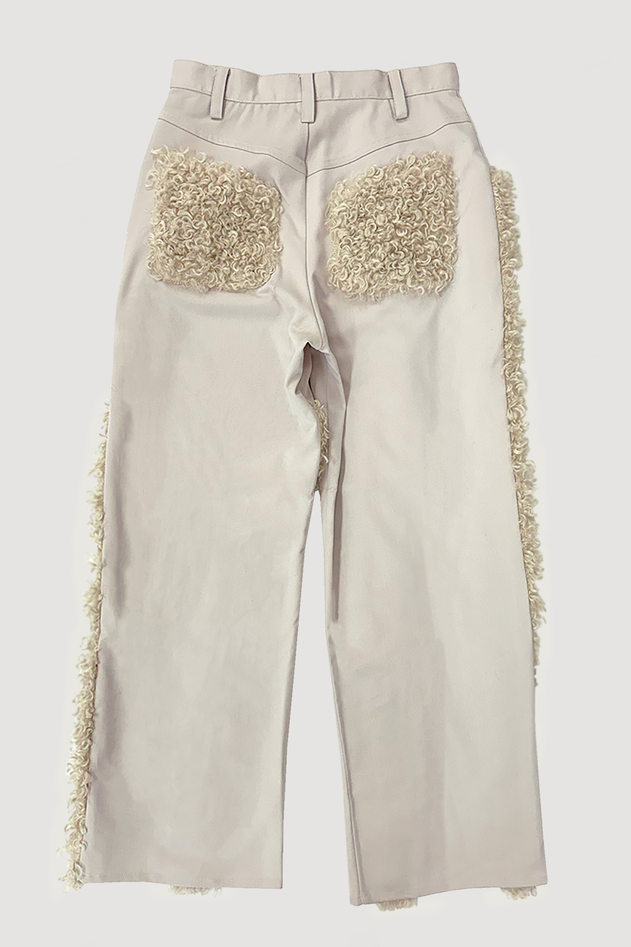 FUR STRAIGHT PANTS / BEIGE