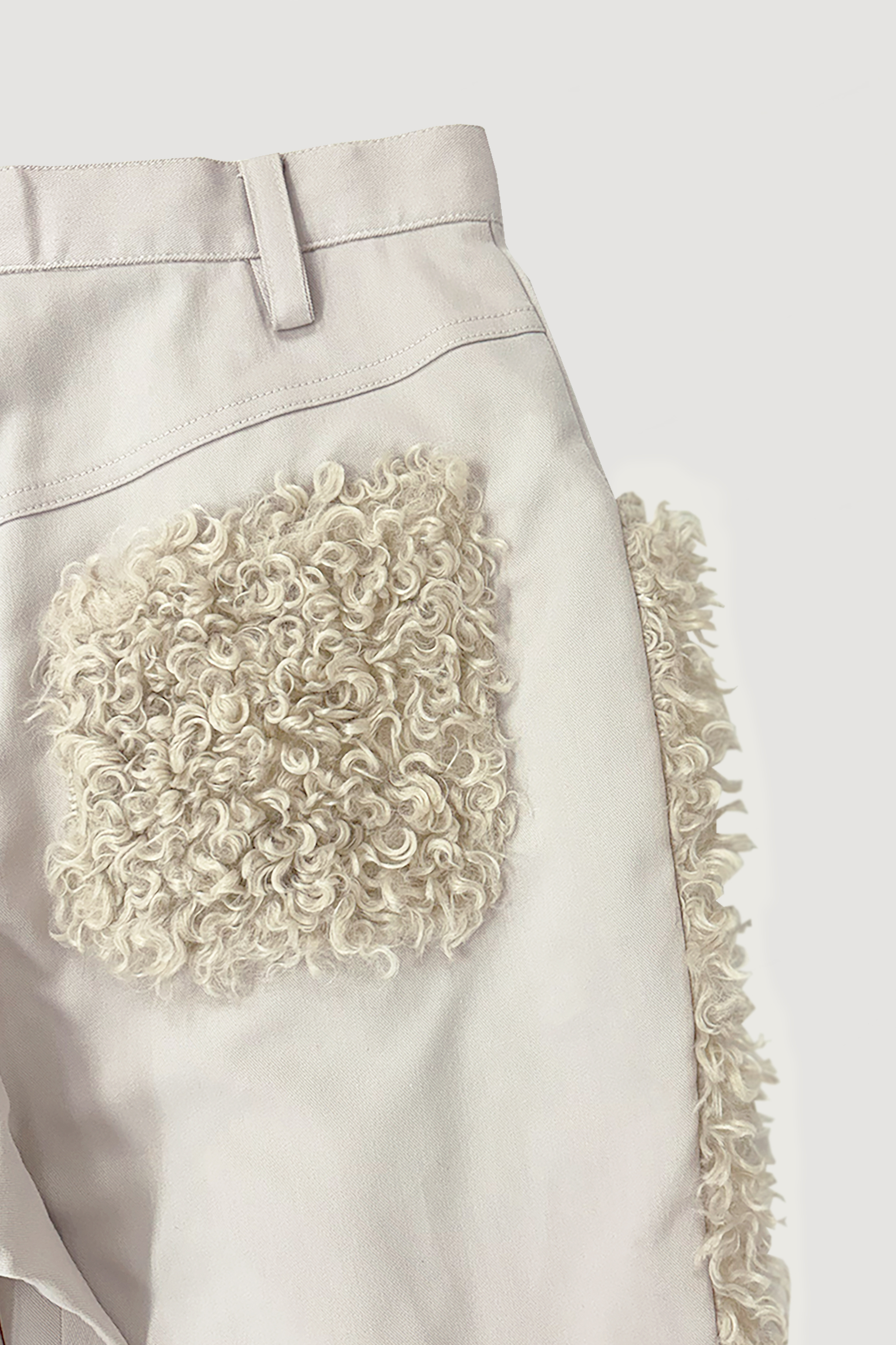 FUR STRAIGHT PANTS / BEIGE